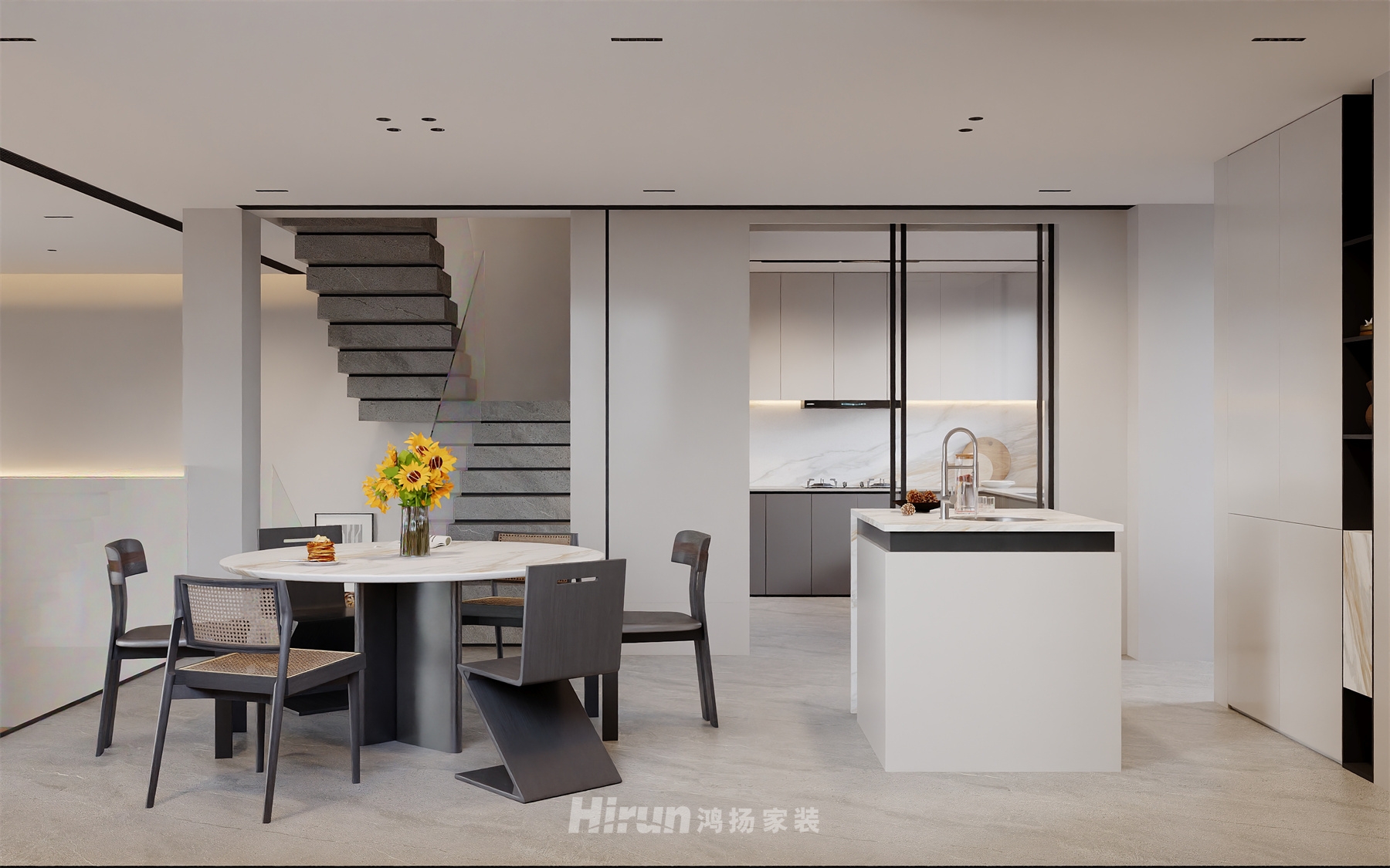 森林海160㎡雅致現代復式 裝修案例效果圖-1