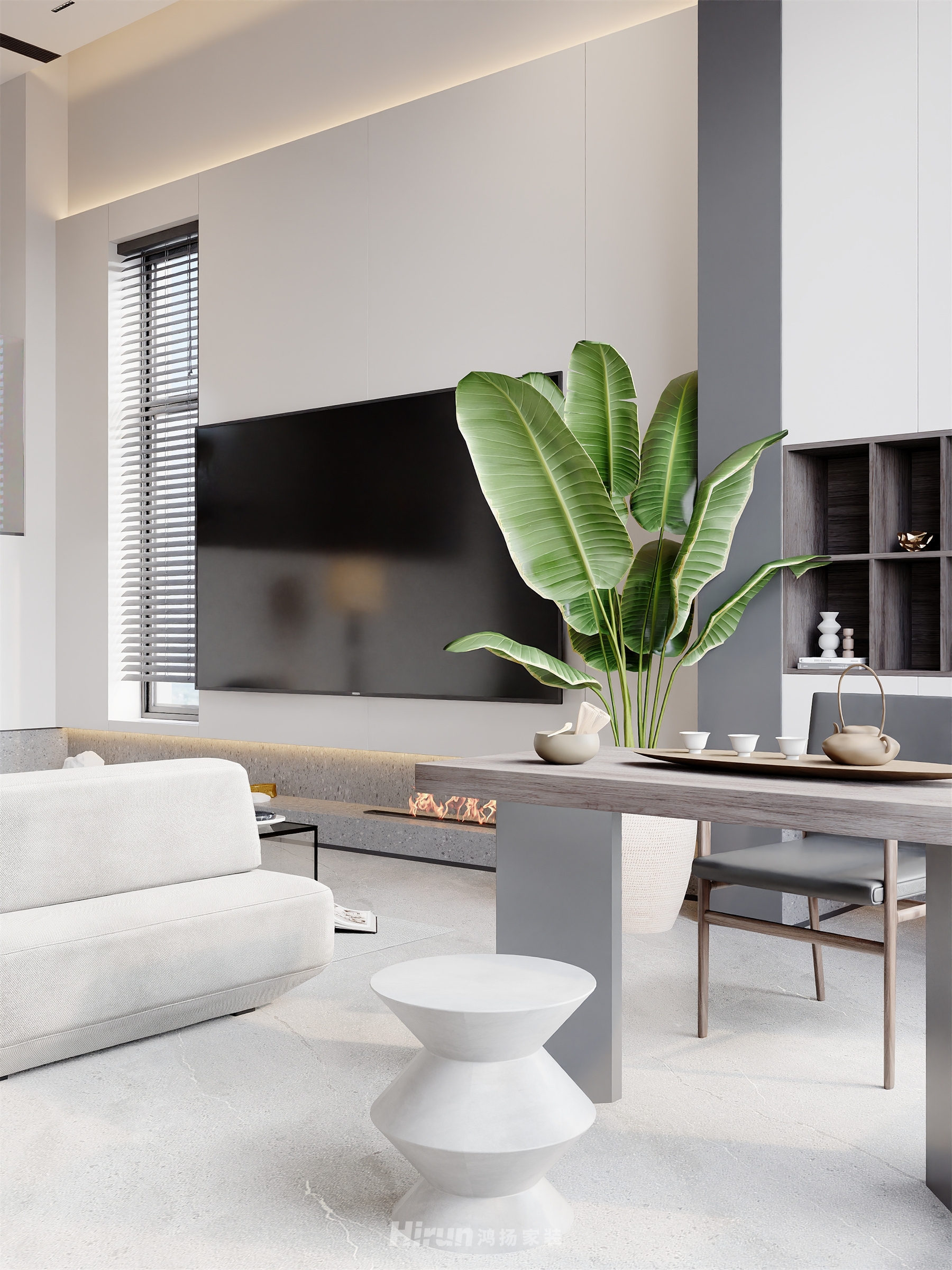 森林海160㎡雅致現代復式 裝修案例效果圖-14