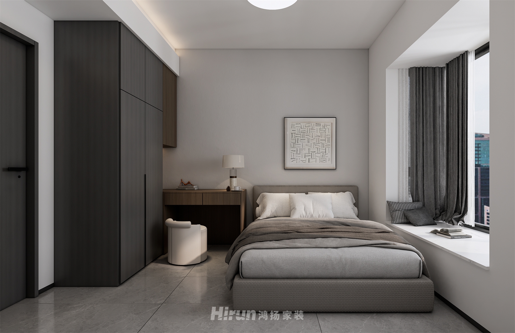 海棠灣147㎡雅致現代四居室 裝修案例效果圖-2