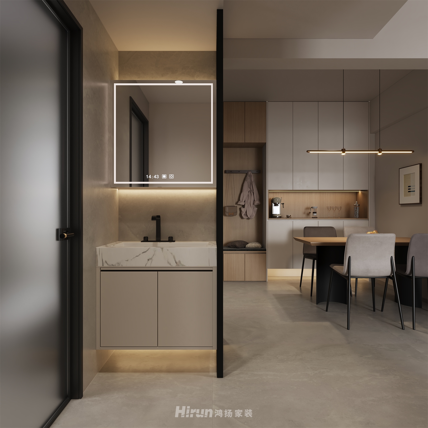 荷塘星城136㎡北歐之光三居室 裝修案例效果圖-3