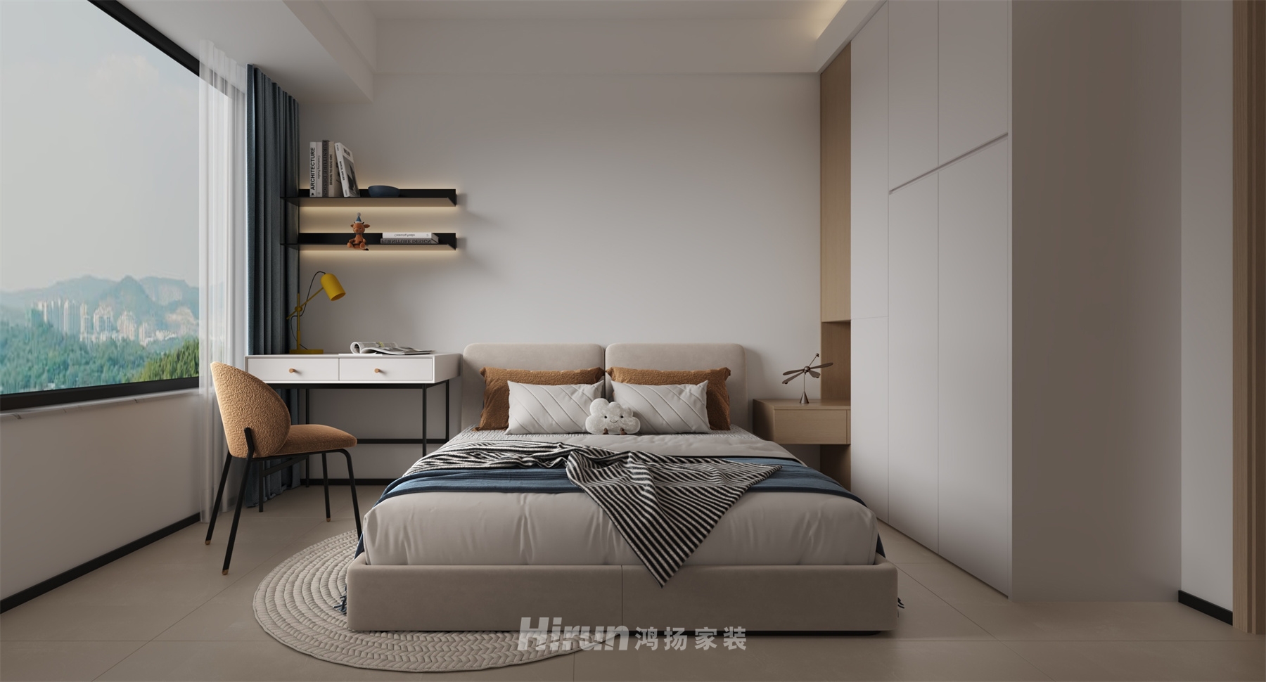 建發(fā)央著143㎡北歐之光四居室 裝修案例效果圖-2