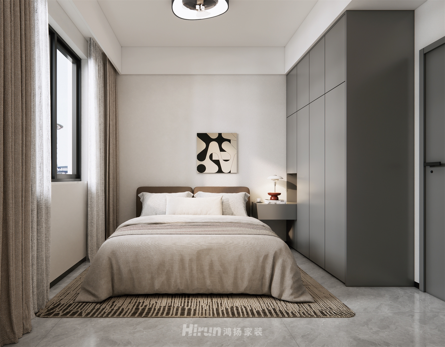 江灣壹號145㎡雅致現代四居室 裝修案例效果圖-9