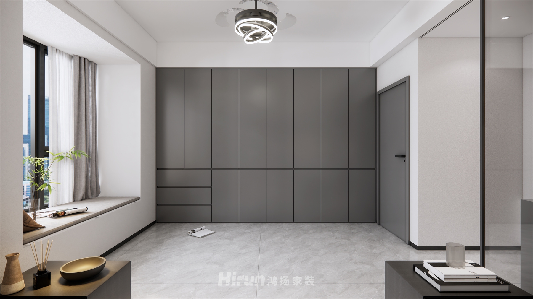 江灣壹號145㎡雅致現代四居室 裝修案例效果圖-3