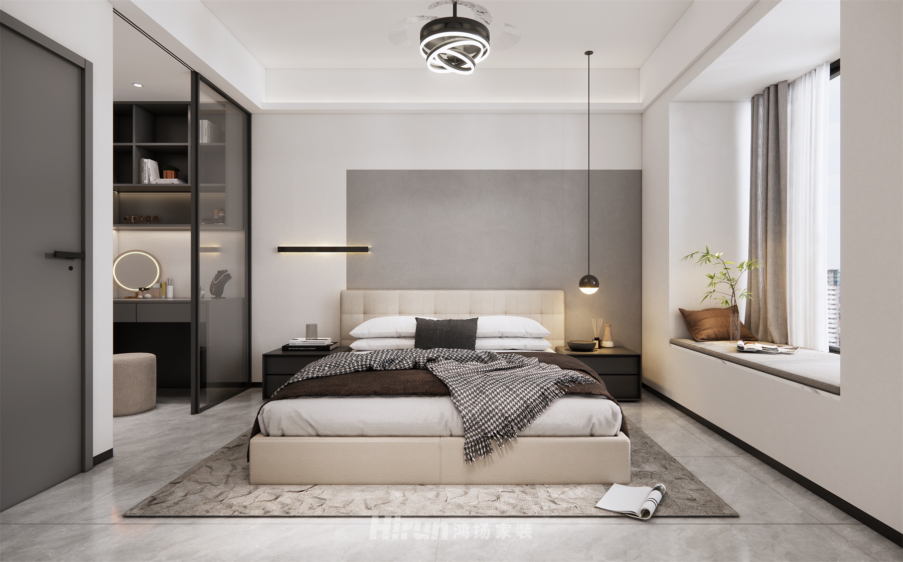 江灣壹號145㎡雅致現代四居室 裝修案例效果圖-4