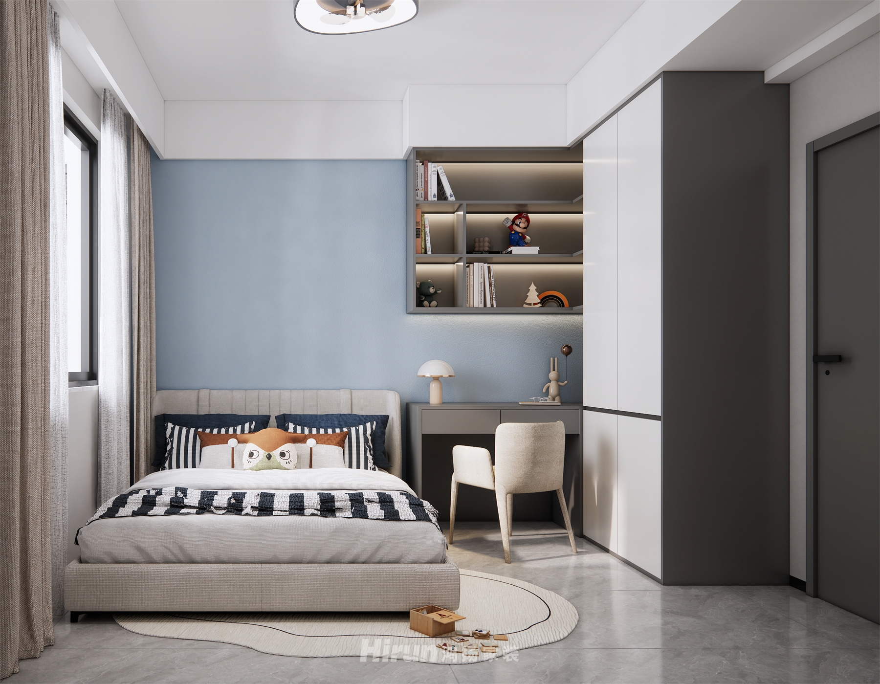 江灣壹號145㎡雅致現代四居室 裝修案例效果圖-7