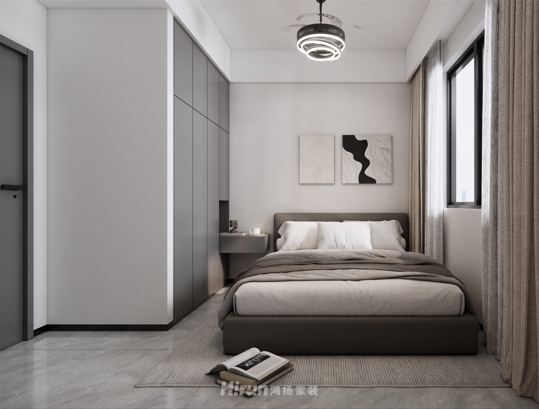 江灣壹號145㎡雅致現代四居室 裝修案例效果圖-8