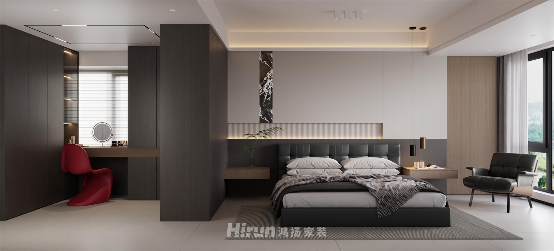 朗悅臺170㎡新裝飾主義五居室 裝修案例效果圖-5