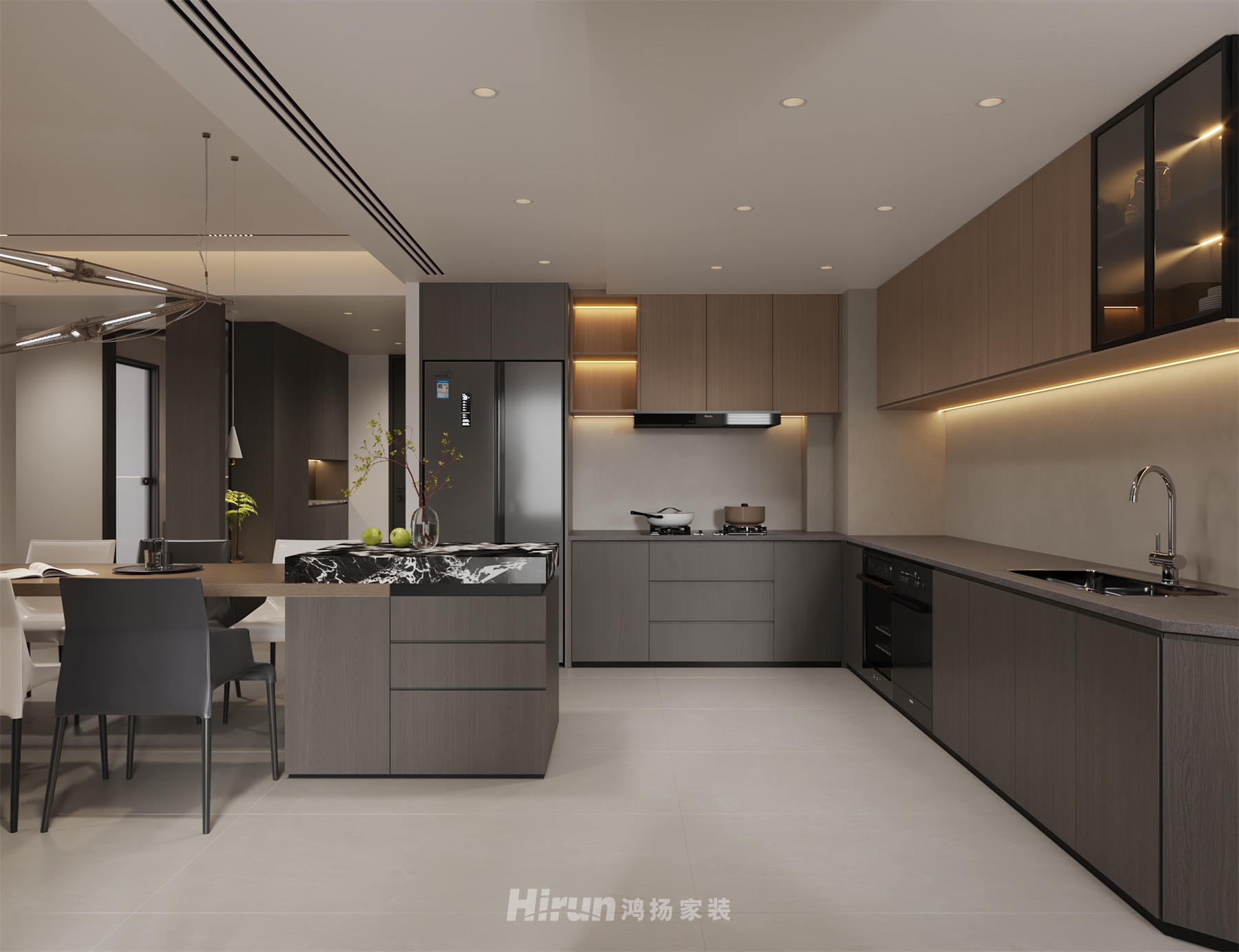 朗悅臺170㎡新裝飾主義五居室 裝修案例效果圖-4