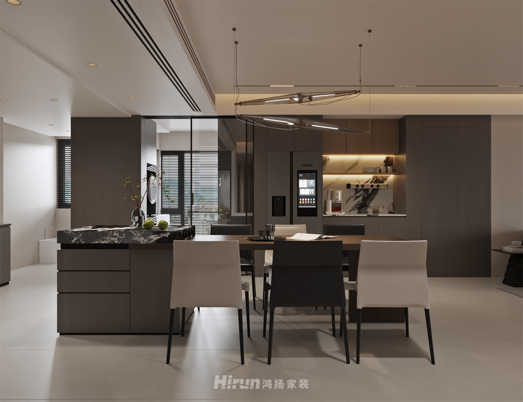 朗悅臺170㎡新裝飾主義五居室 裝修案例效果圖-3