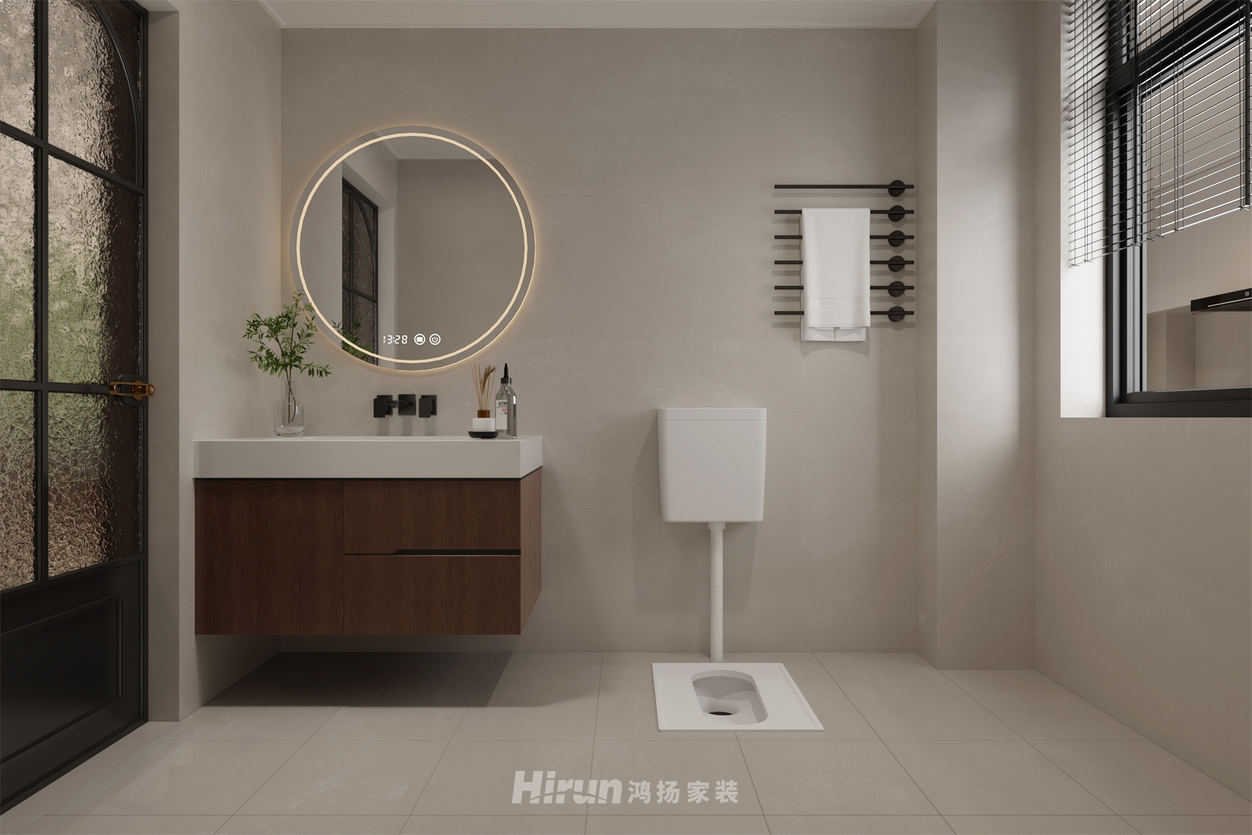 山水洲城130㎡復古風潮三居室 裝修案例效果圖-7