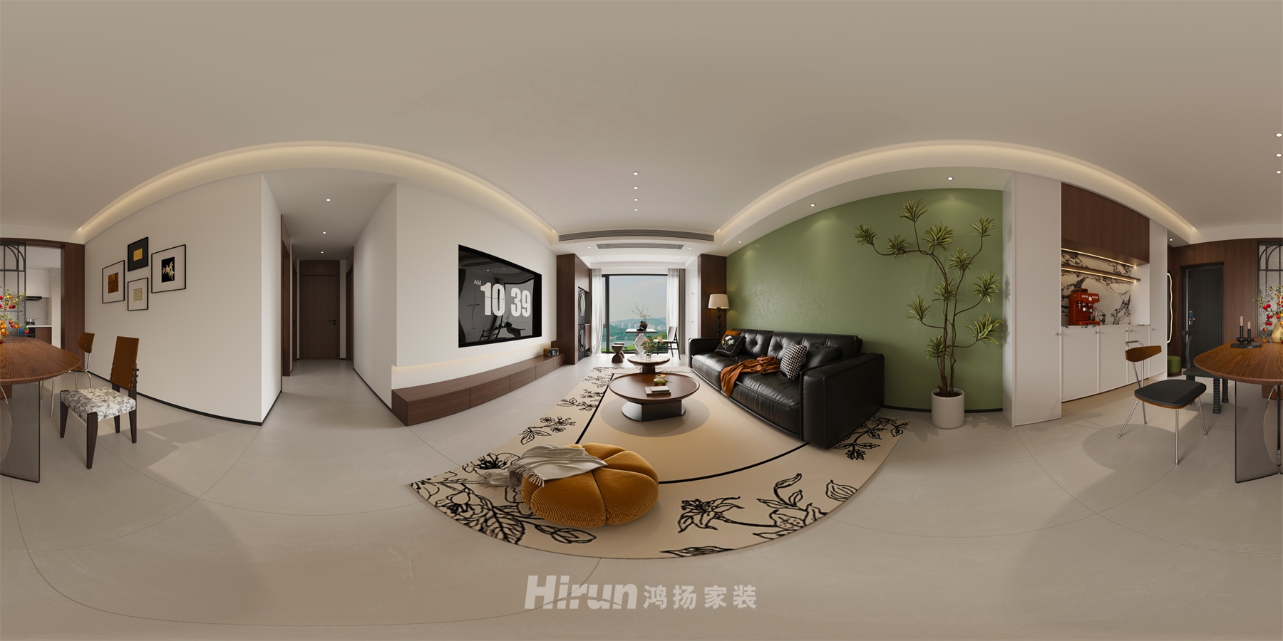 山水洲城130㎡復古風潮三居室 裝修案例效果圖-8