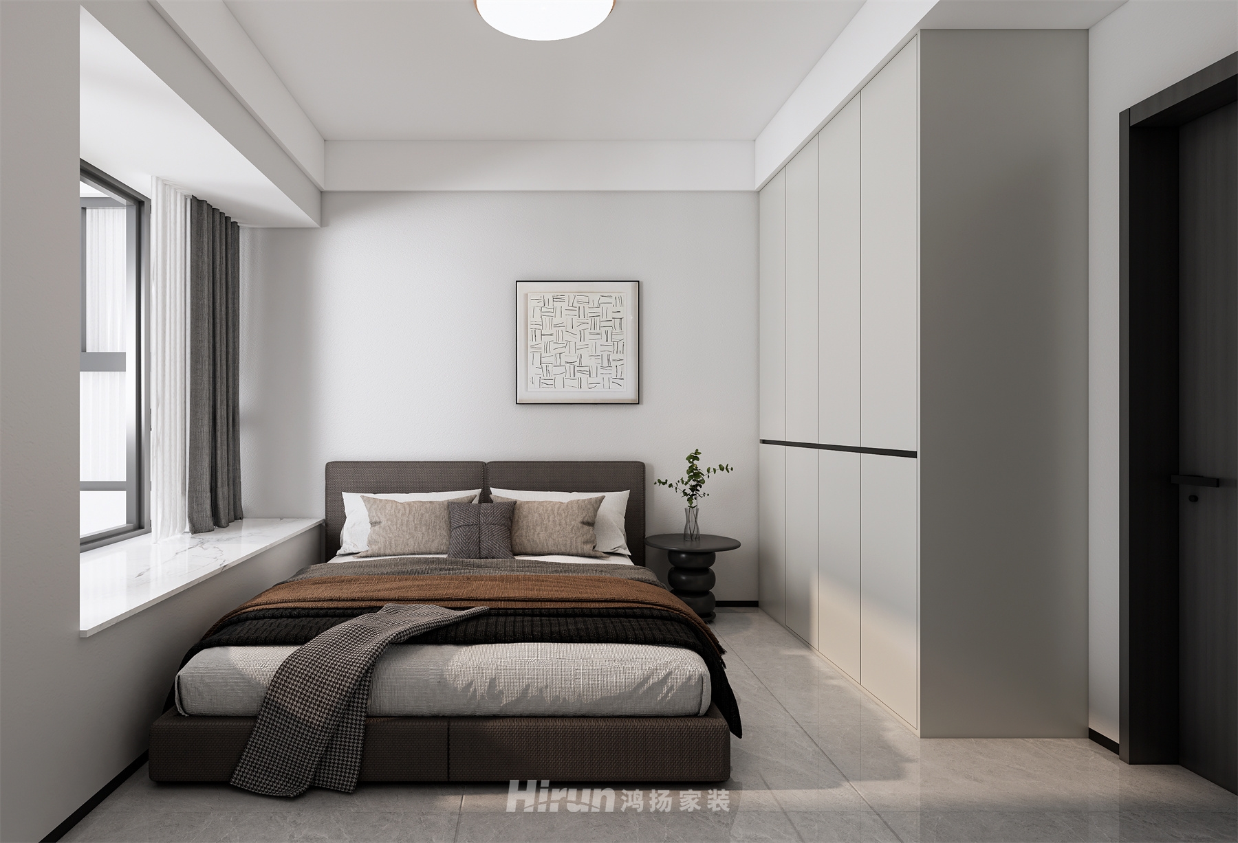 旺城天悅123㎡雅致現代三居室 裝修案例效果圖-1