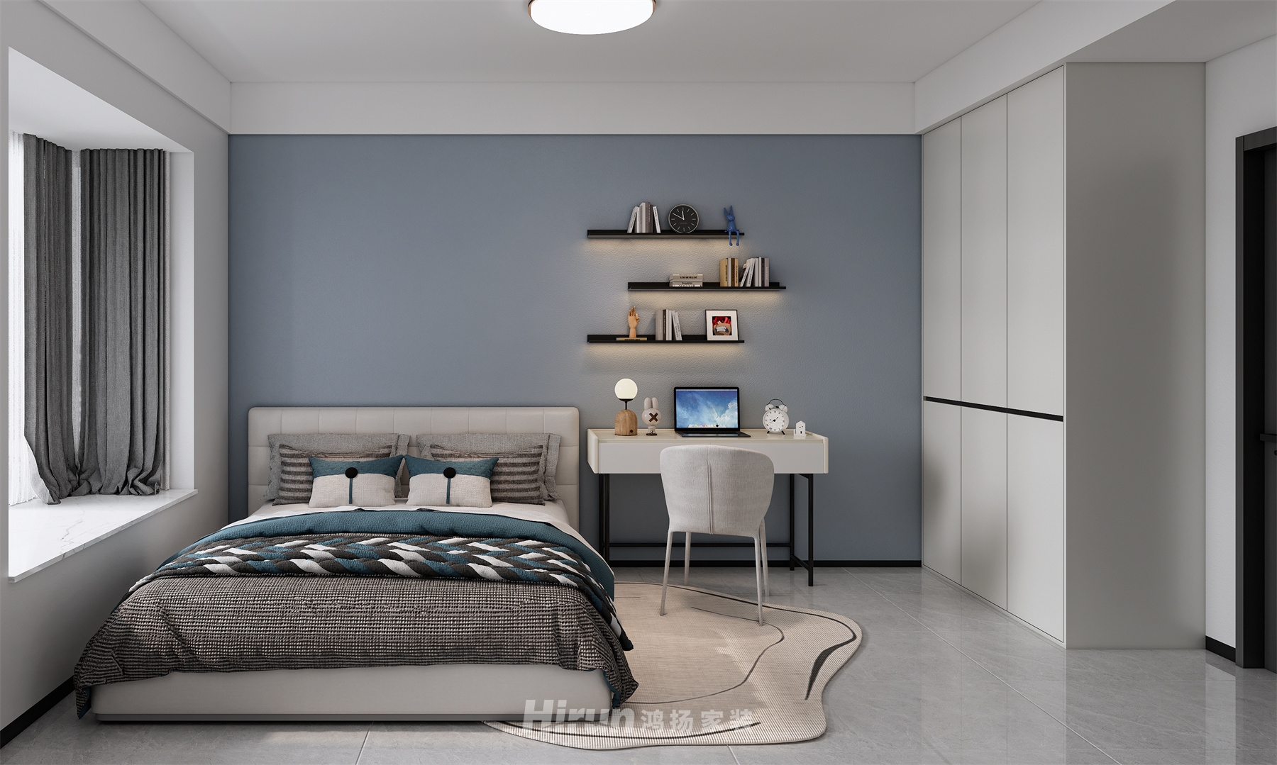 旺城天悅123㎡雅致現代三居室 裝修案例效果圖-4