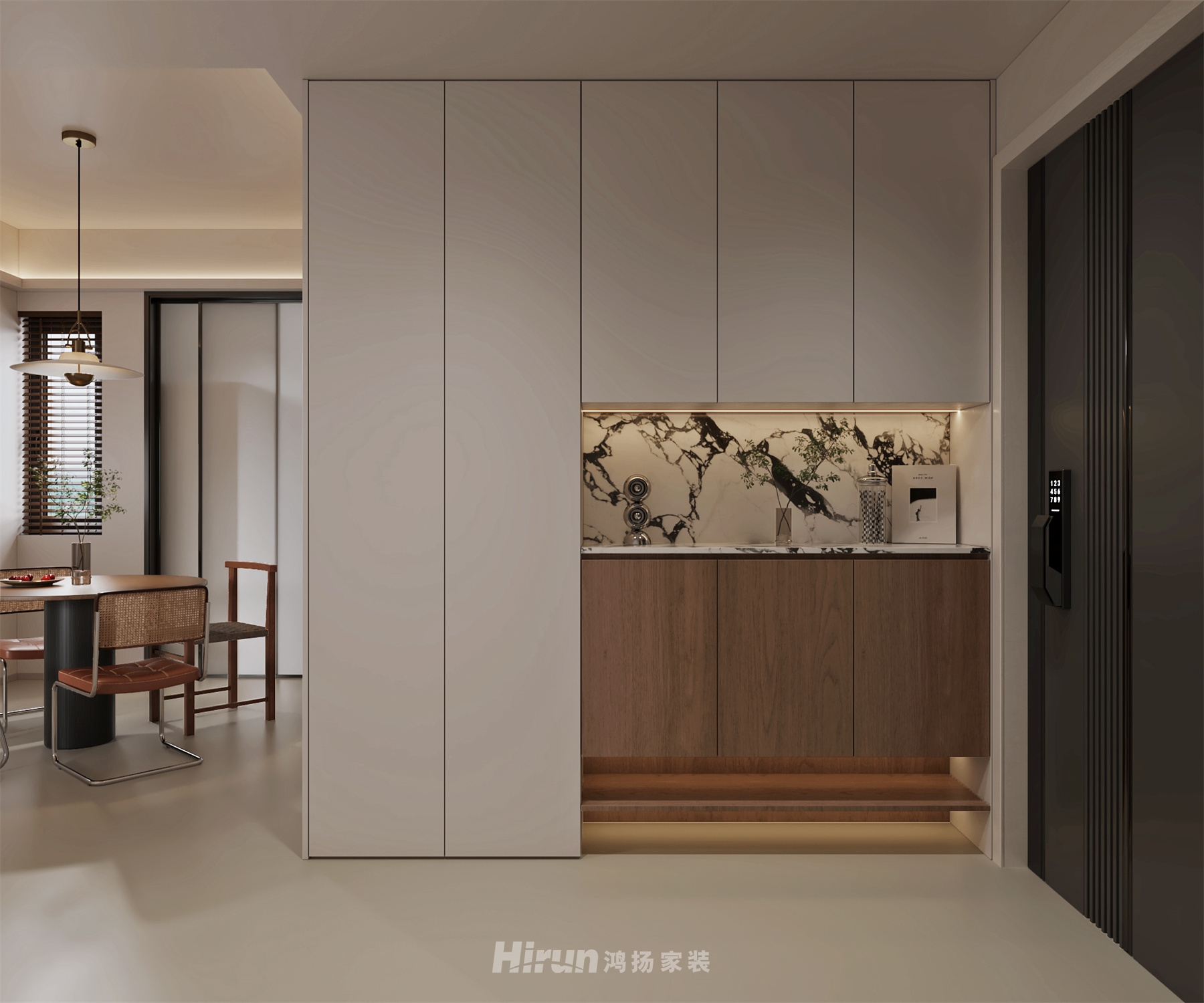 湘水灣148㎡復(fù)古風(fēng)潮四居室 裝修案例效果圖-3