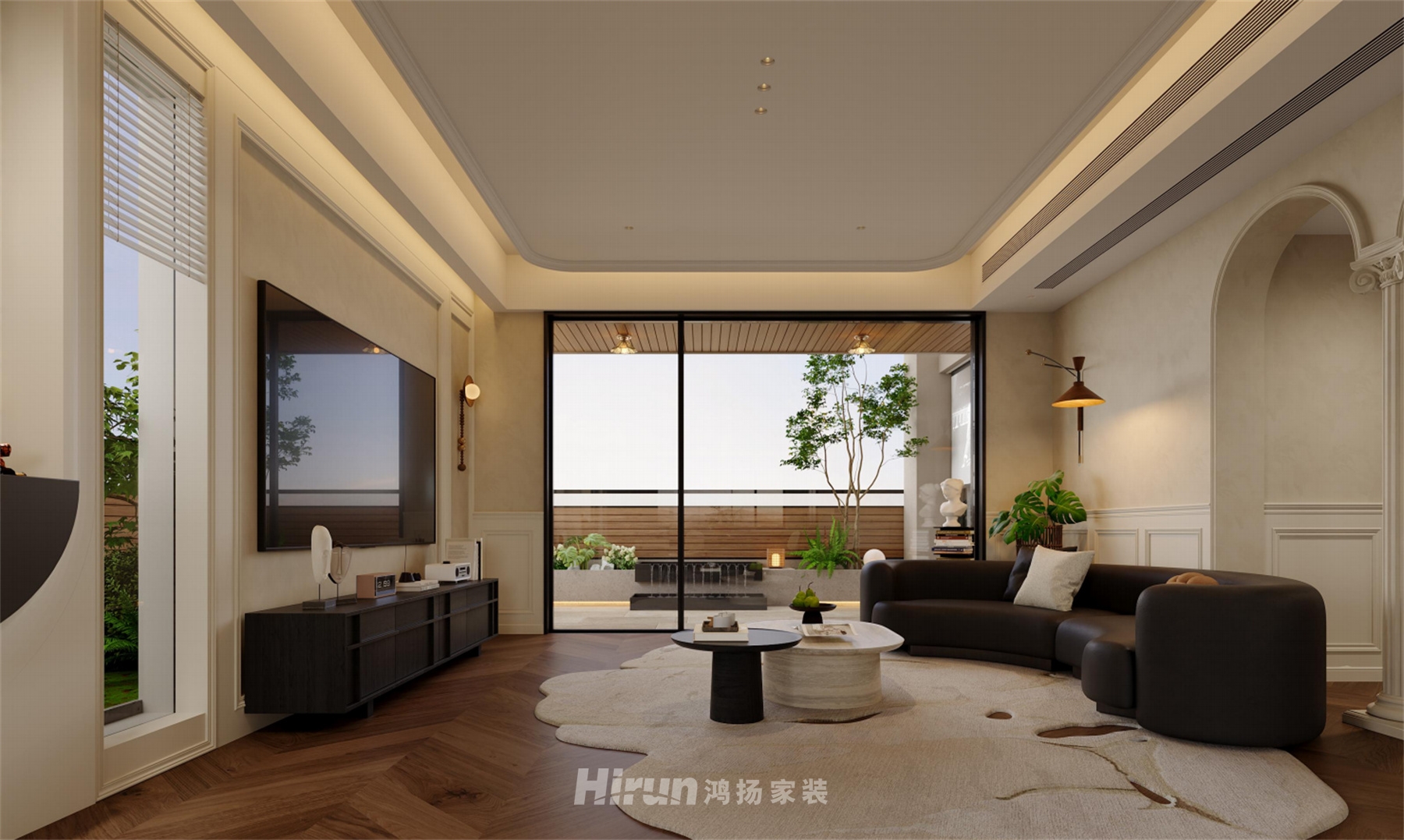 嘉德240㎡復古風潮五居室 裝修案例效果圖-5