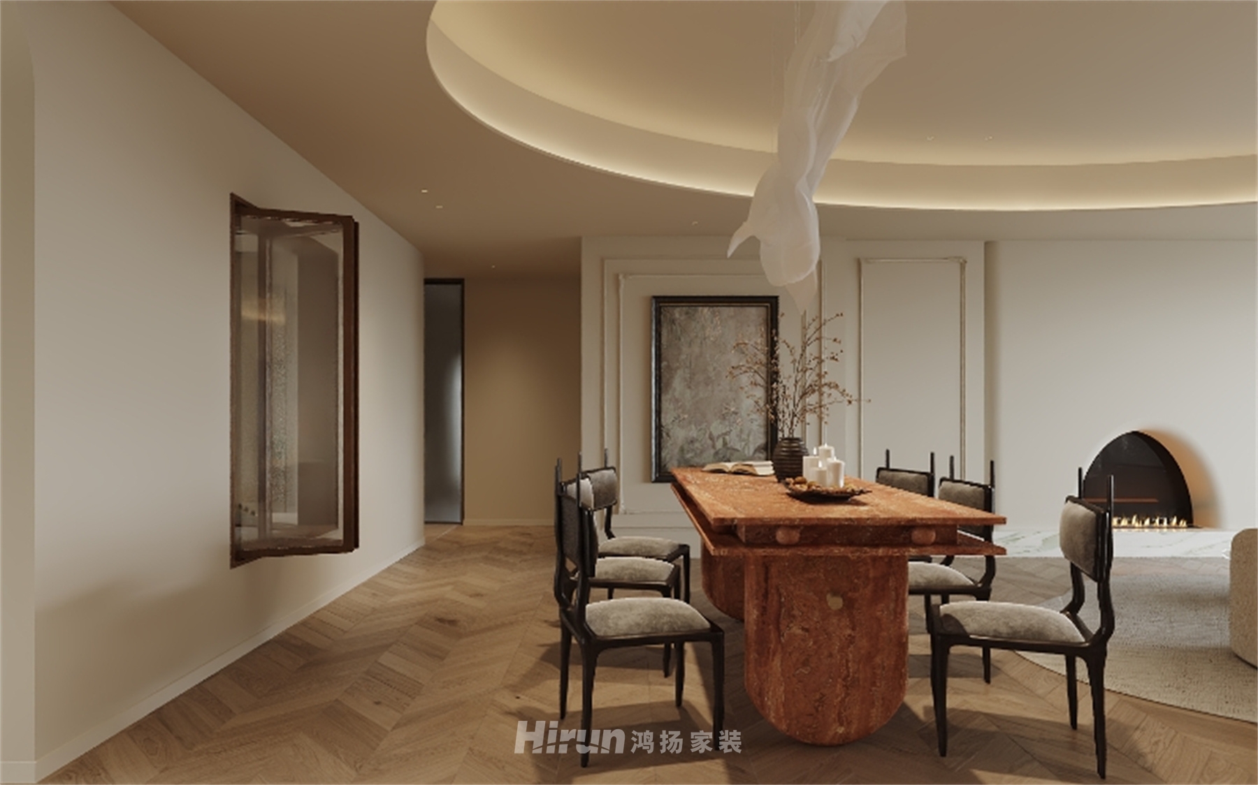 金茂悅湖157㎡北歐之光四居室 裝修案例效果圖-2