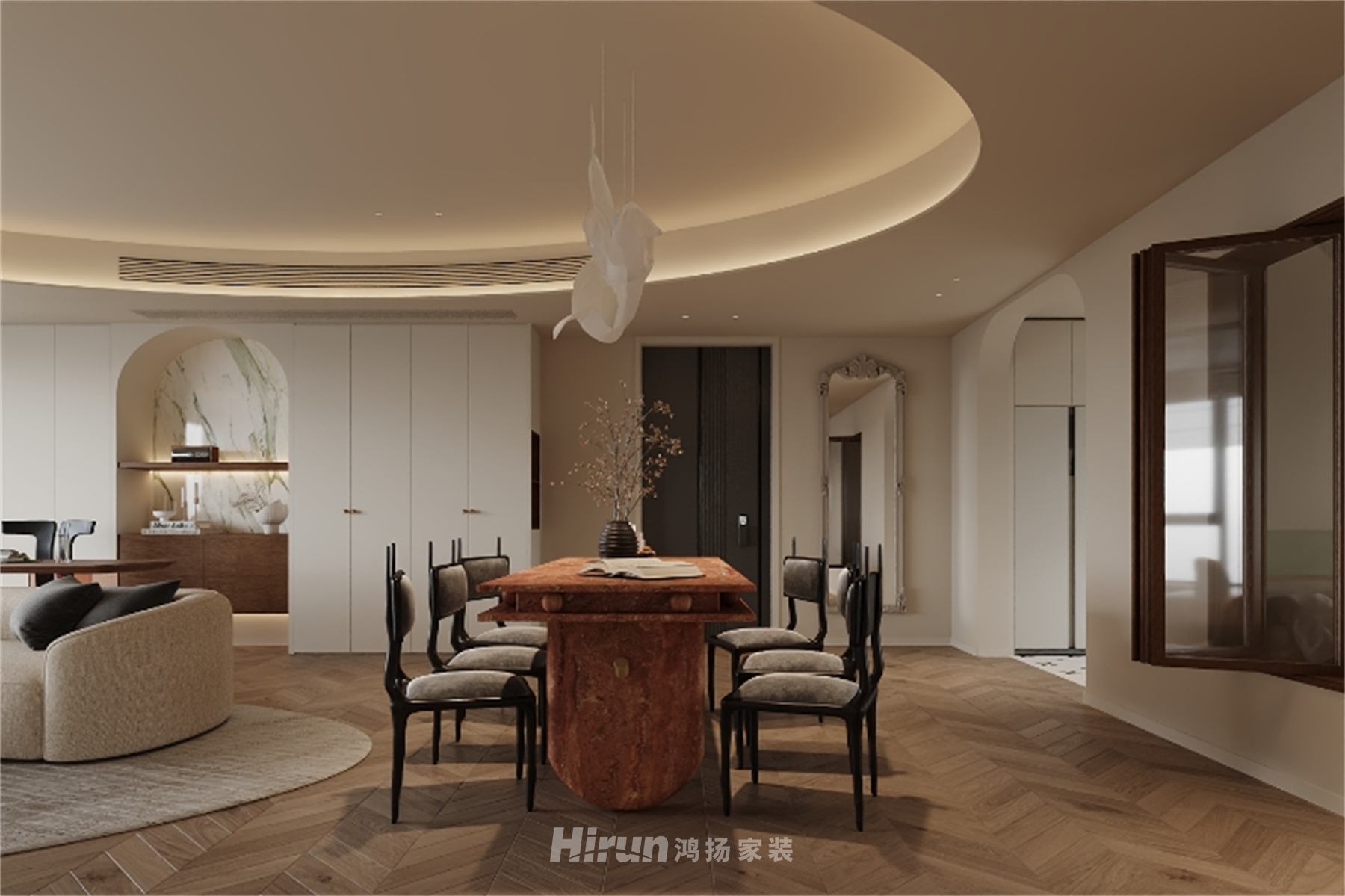 金茂悅湖157㎡北歐之光四居室 裝修案例效果圖-6