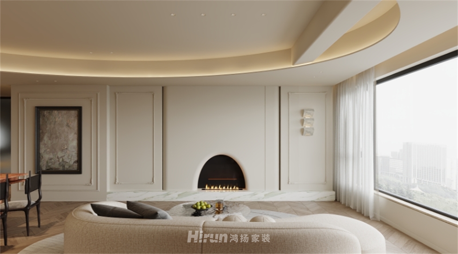 金茂悅湖157㎡北歐之光四居室 裝修案例效果圖-3