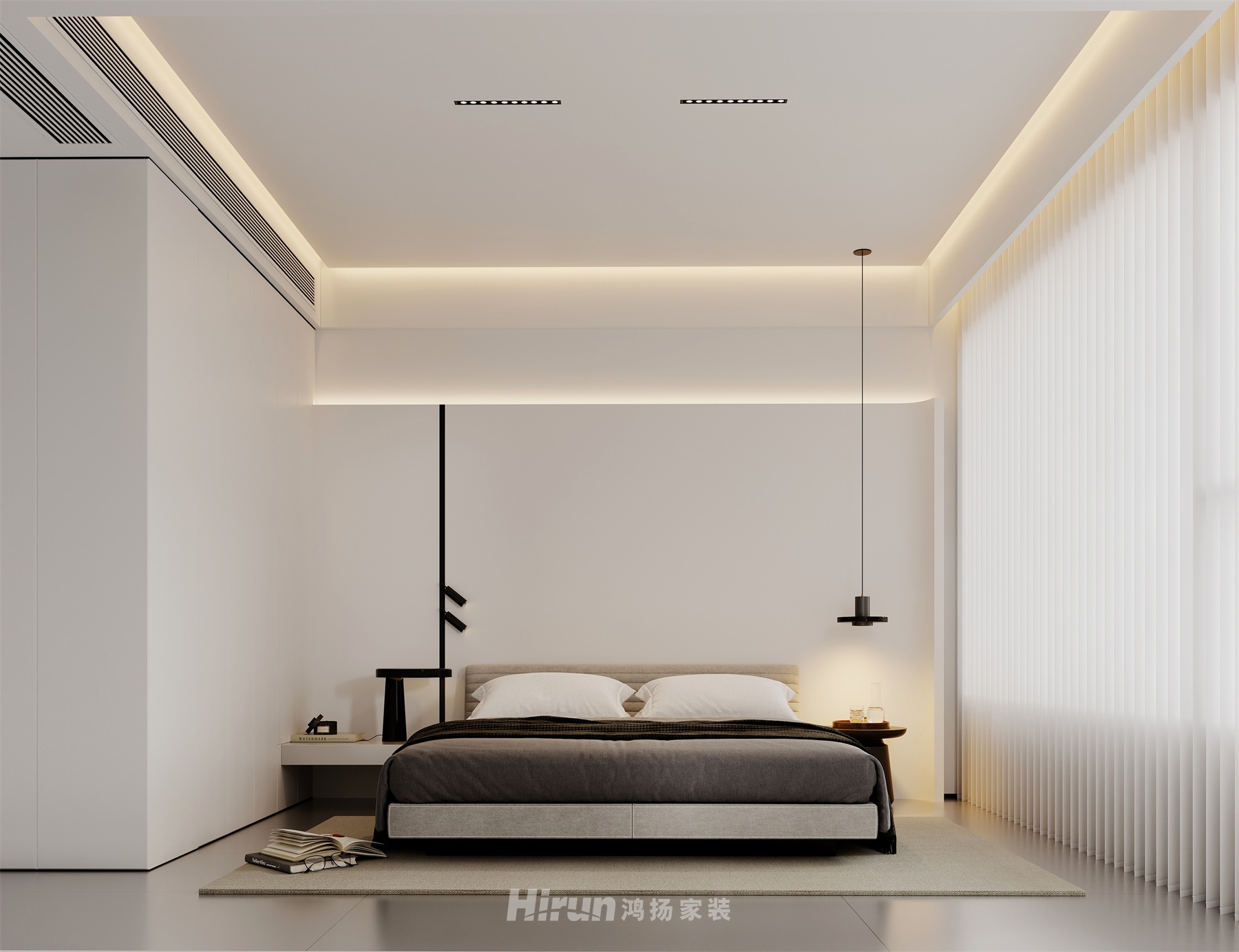 南湖天著140㎡雅致現(xiàn)代四居室 裝修案例效果圖-3