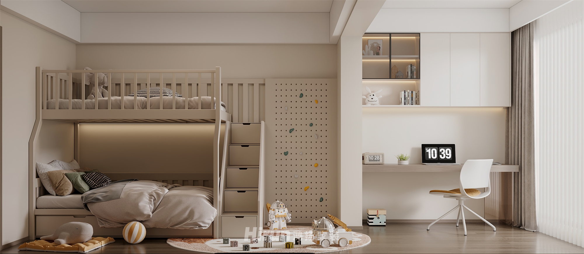 建達(dá)鴻都162㎡雅致現(xiàn)代四居室 裝修案例效果圖-4