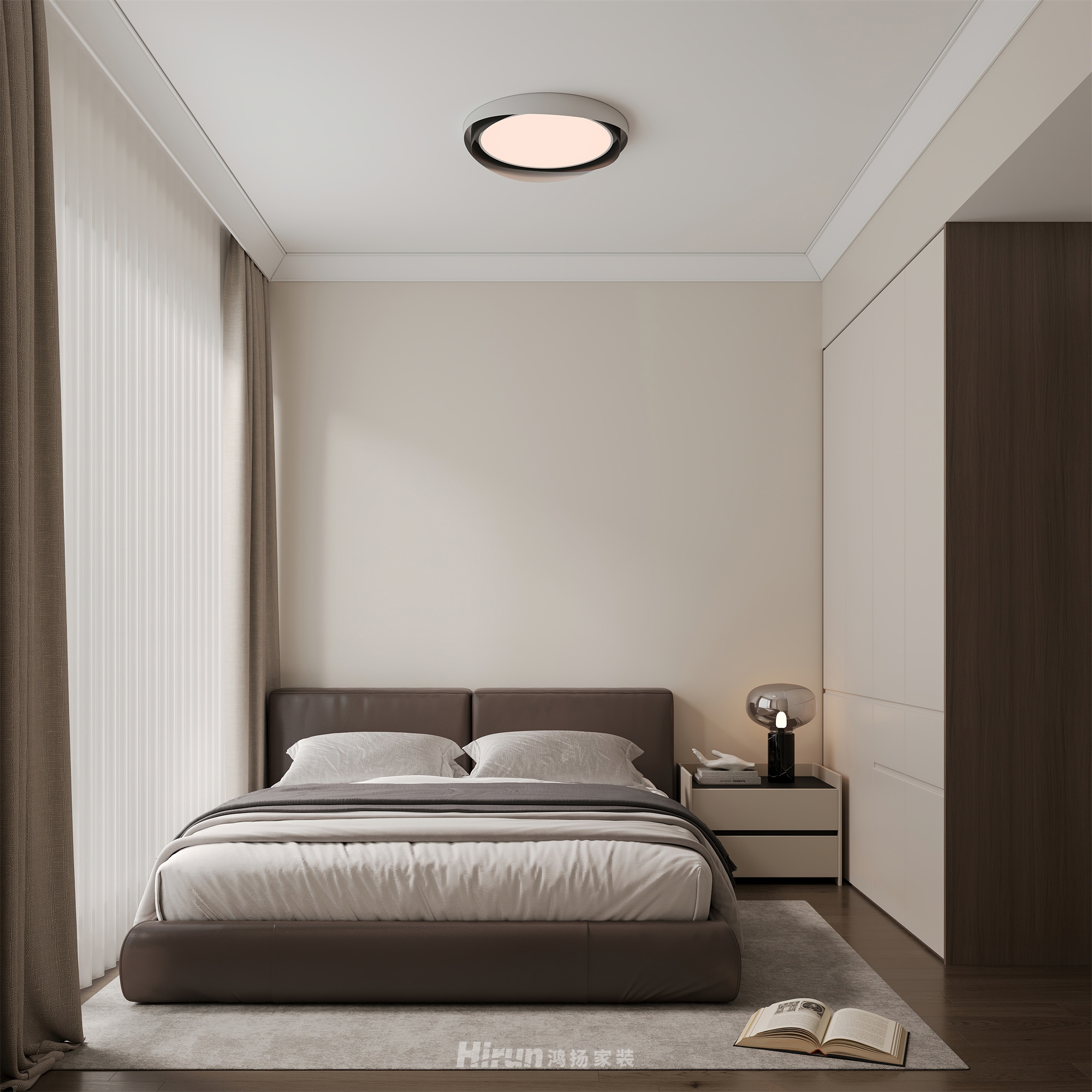 建達(dá)鴻都162㎡雅致現(xiàn)代四居室 裝修案例效果圖-7