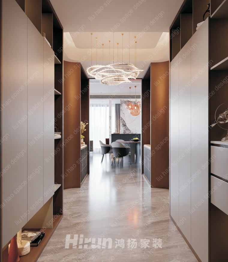 旭輝鉑悅湘江165㎡新裝飾主義四居室 裝修案例效果圖-1