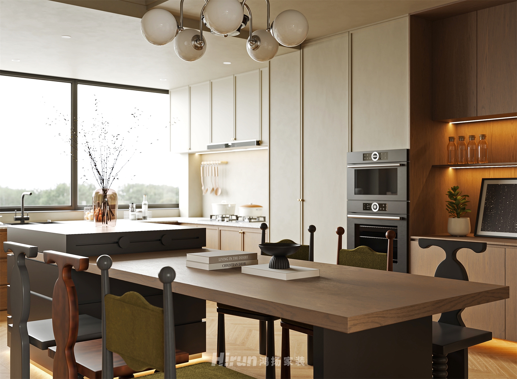 青春里150㎡復古風潮四居室 裝修案例效果圖-4