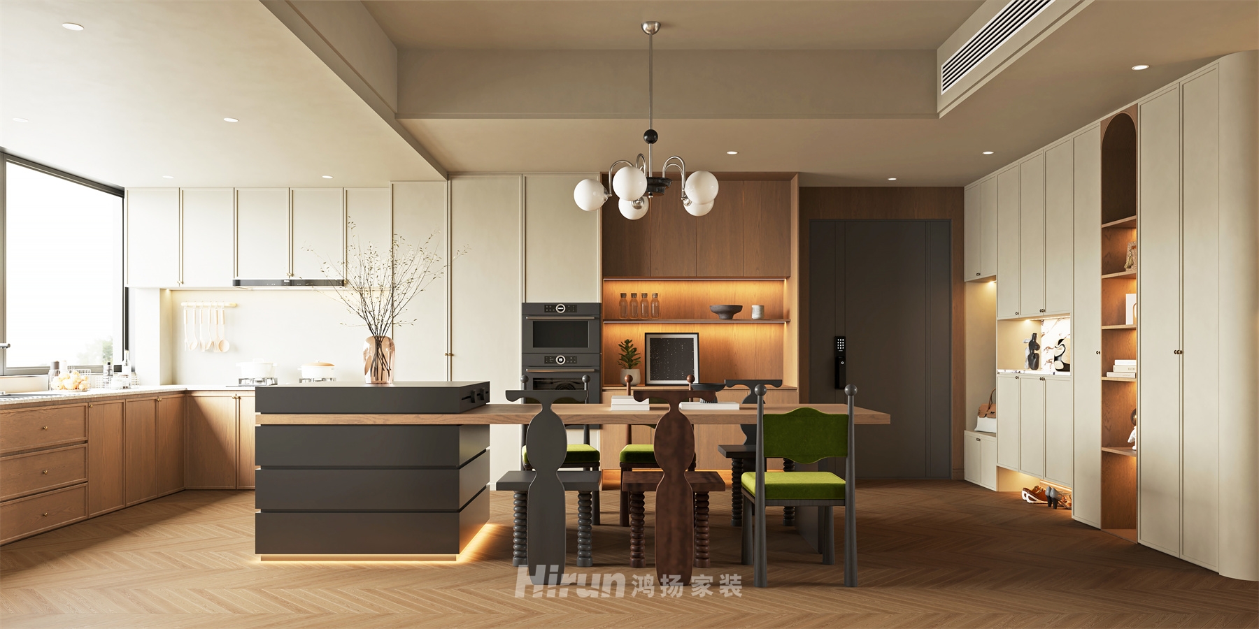 青春里150㎡復古風潮四居室 裝修案例效果圖-7