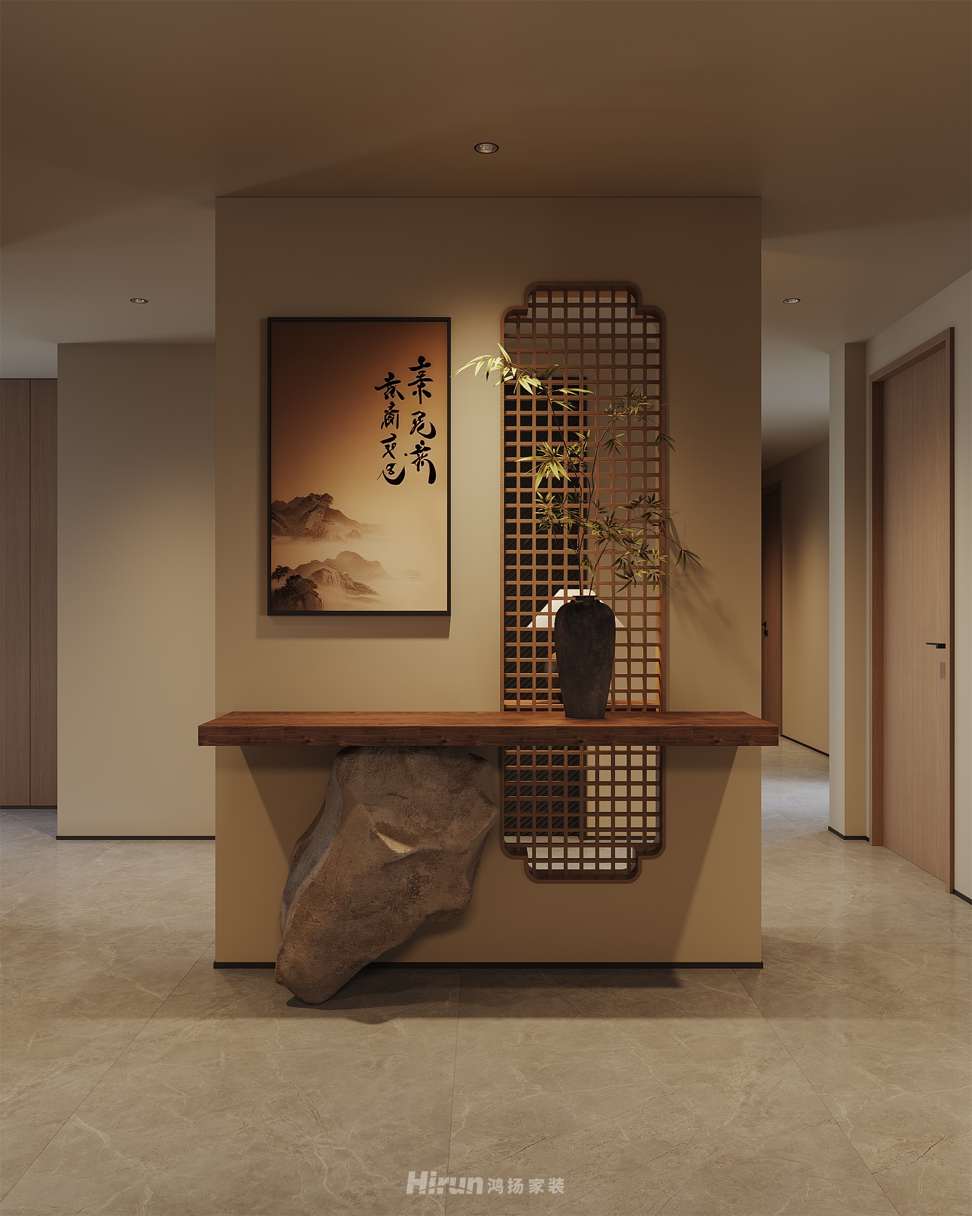 桂語云峰240㎡意境東方大平層 裝修案例效果圖-6