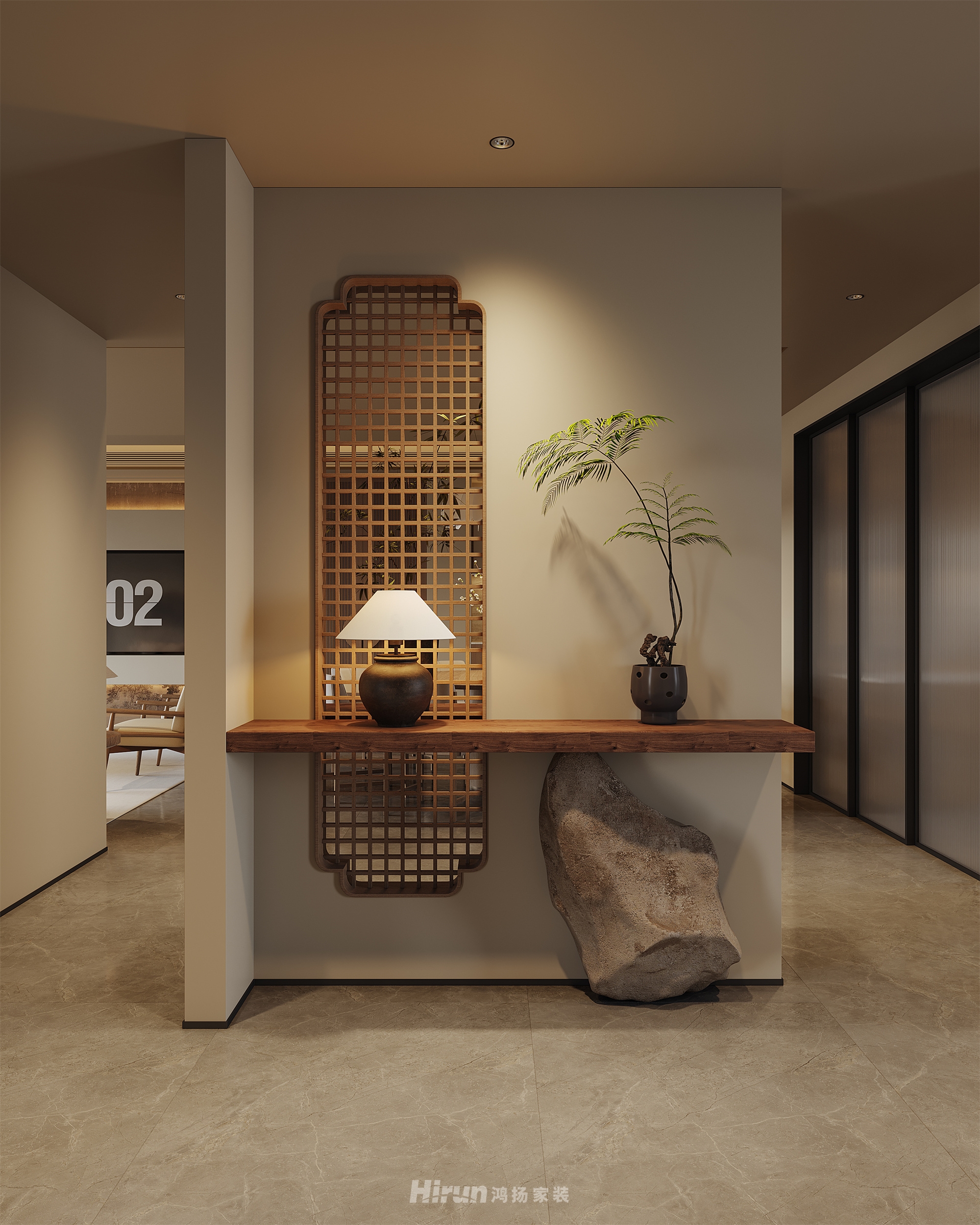 桂語云峰240㎡意境東方大平層 裝修案例效果圖-7