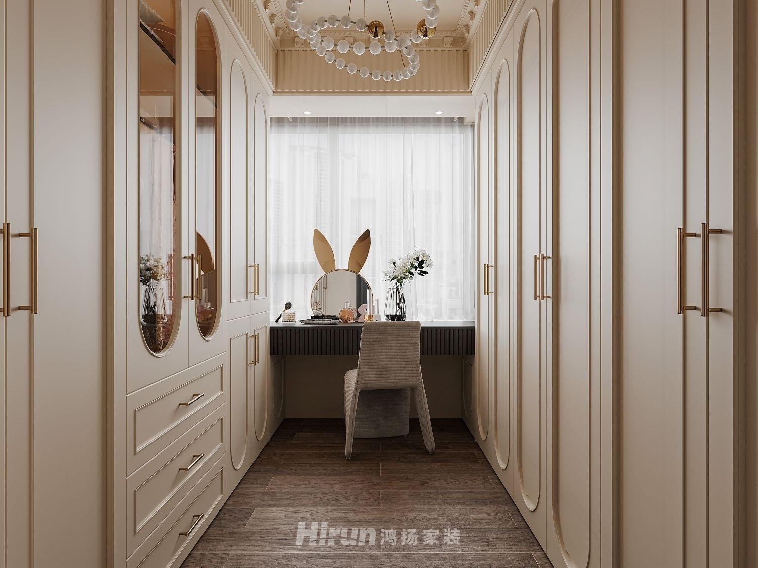 陽光城檀悅140㎡復古風潮四居室 裝修案例效果圖-1