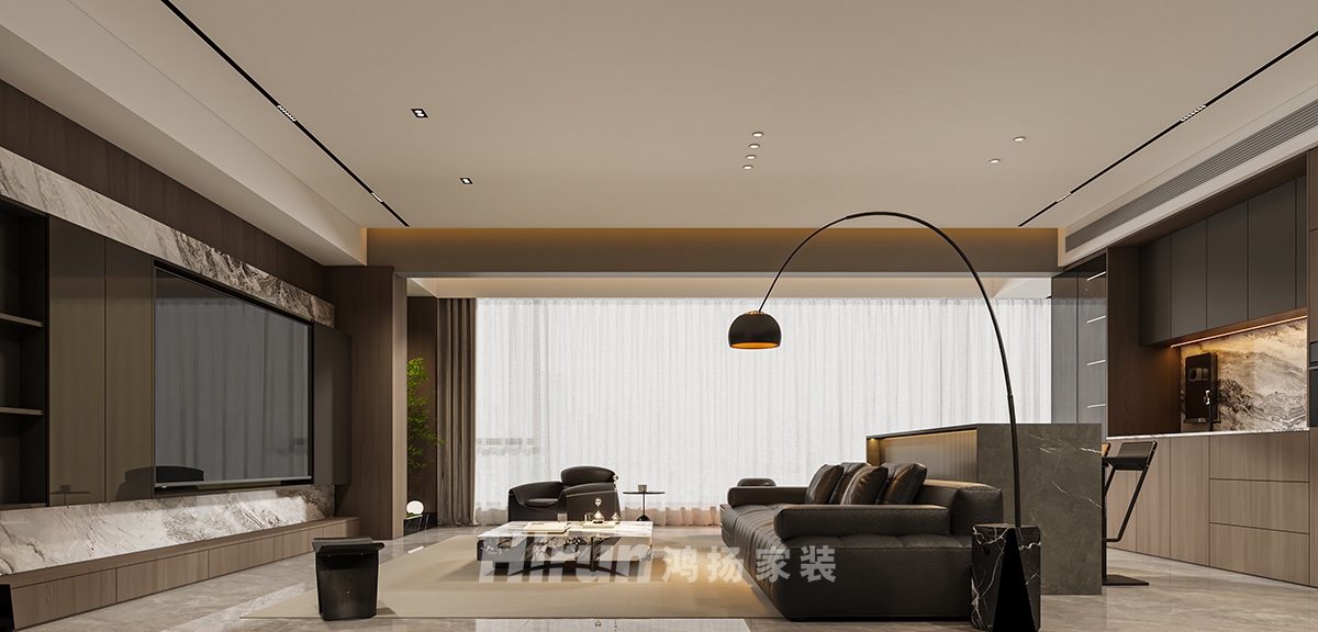 建發(fā)和著210㎡新裝飾主義四居室 裝修案例效果圖-1