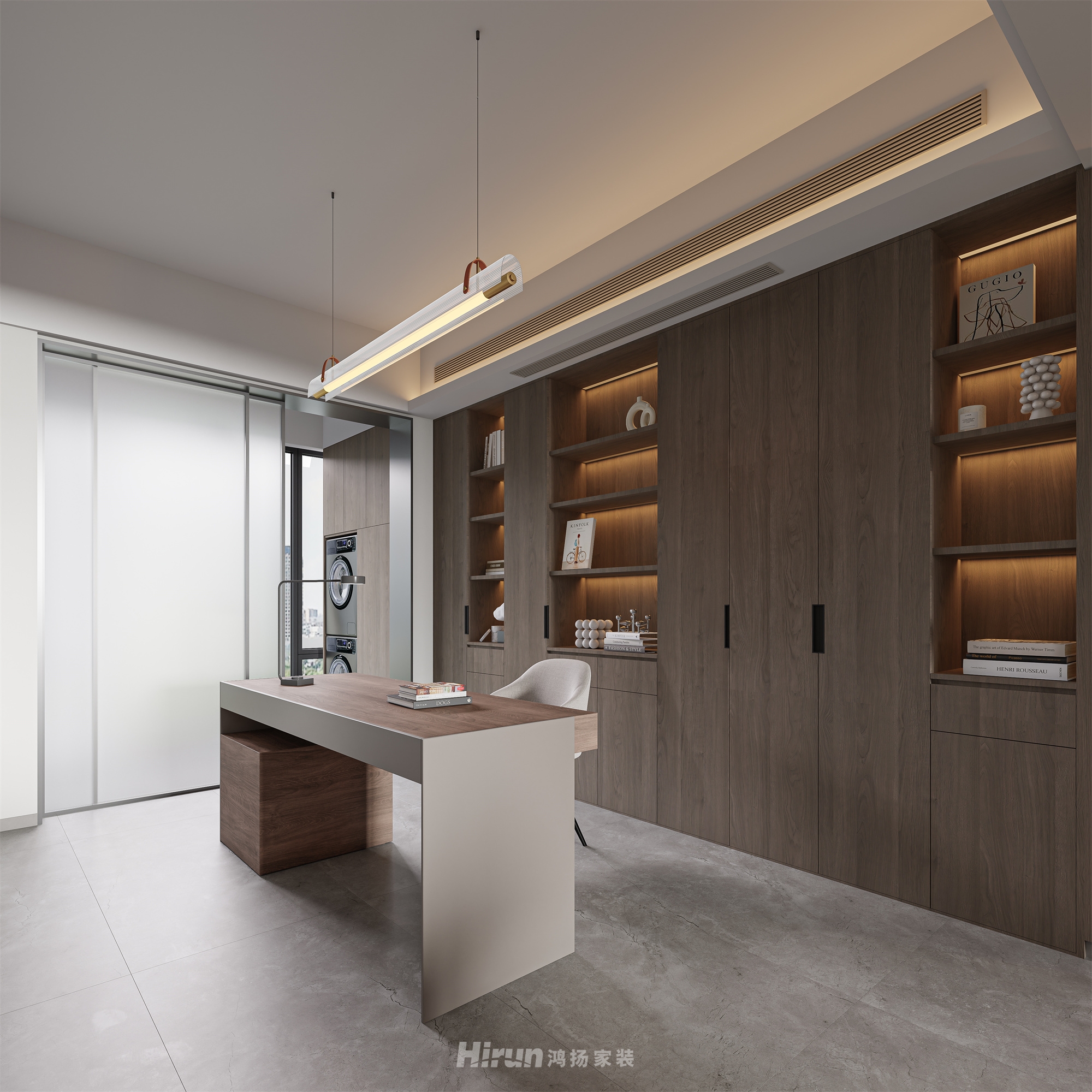 大漢華龍府166㎡雅致現代四居室 裝修案例效果圖-4