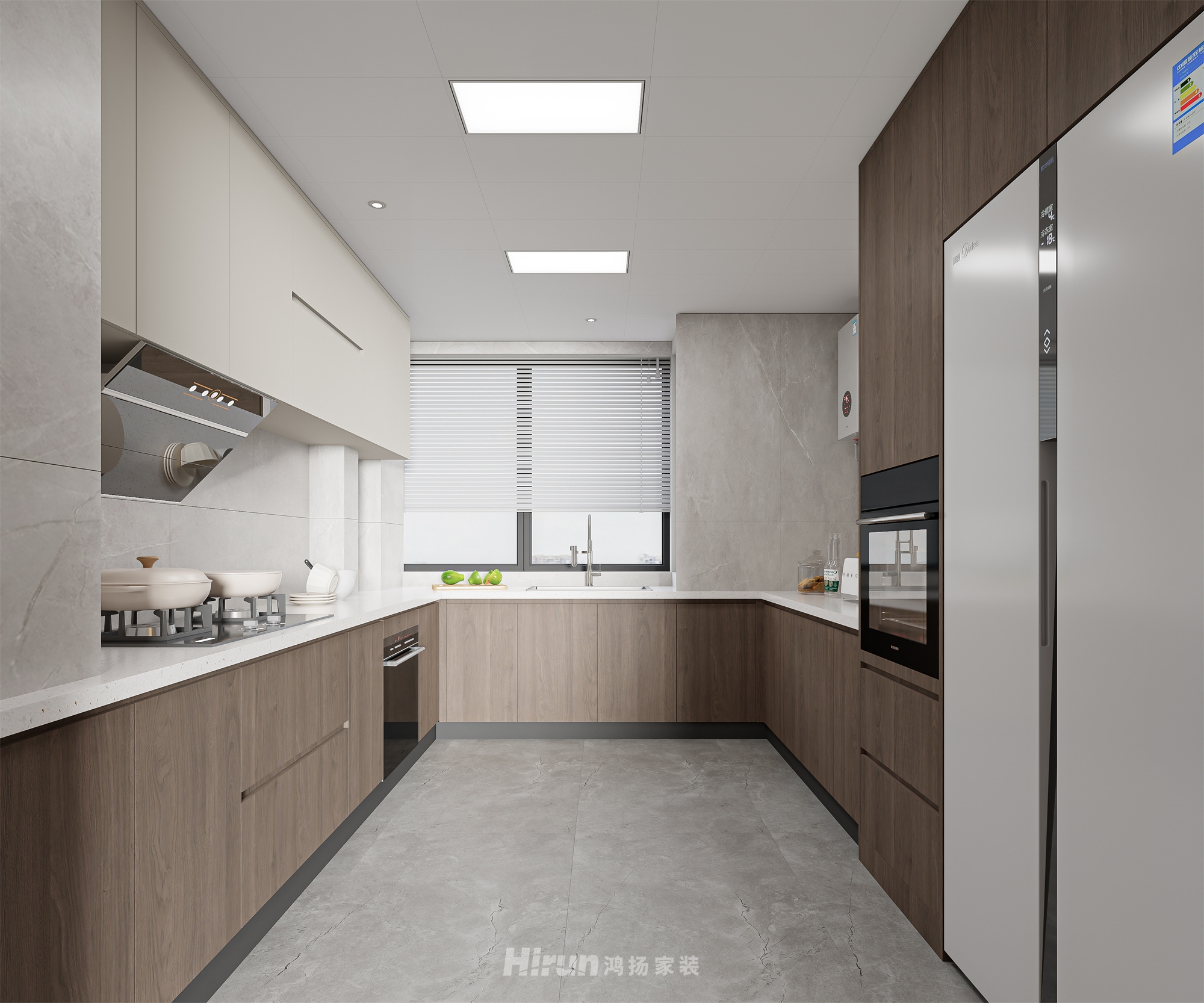 大漢華龍府166㎡雅致現代四居室 裝修案例效果圖-3