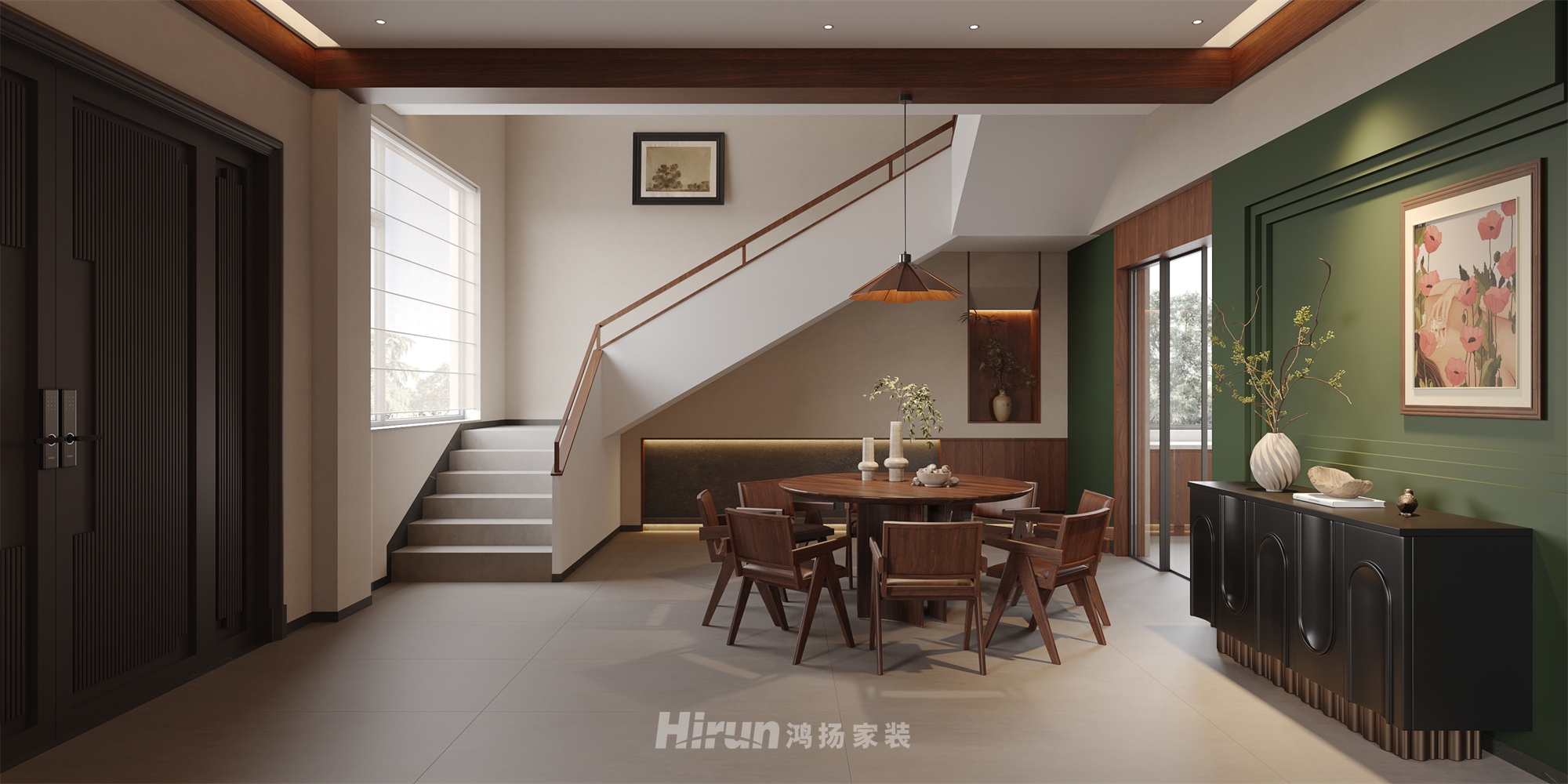 麻陽自建房406㎡復古風潮別墅 裝修案例效果圖-2