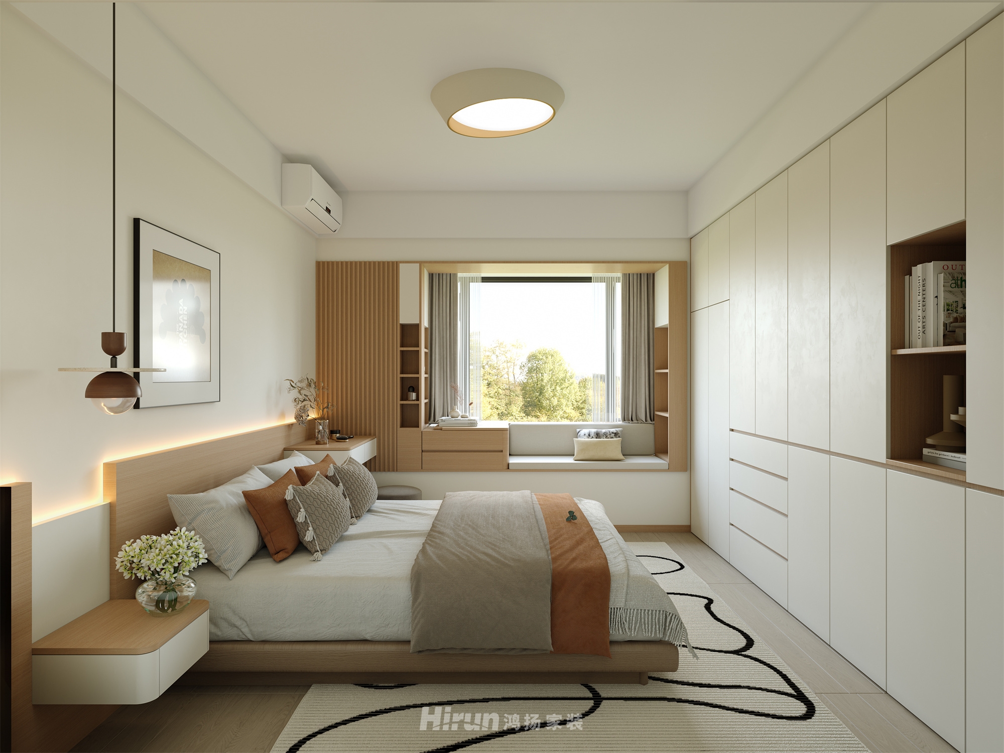 恒大中央廣場123㎡北歐之光四居室 裝修案例效果圖-4