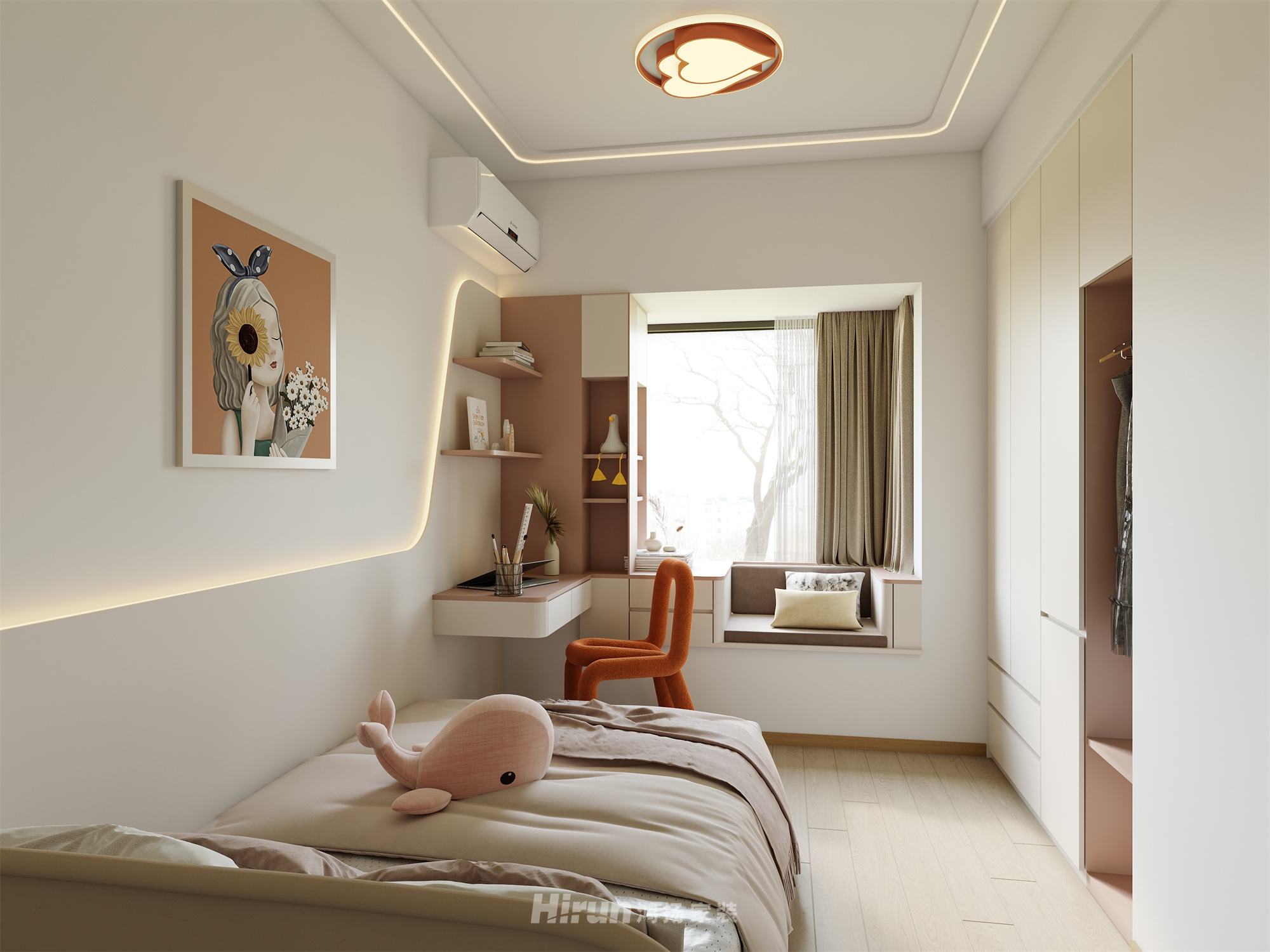 恒大中央廣場123㎡北歐之光四居室 裝修案例效果圖-5