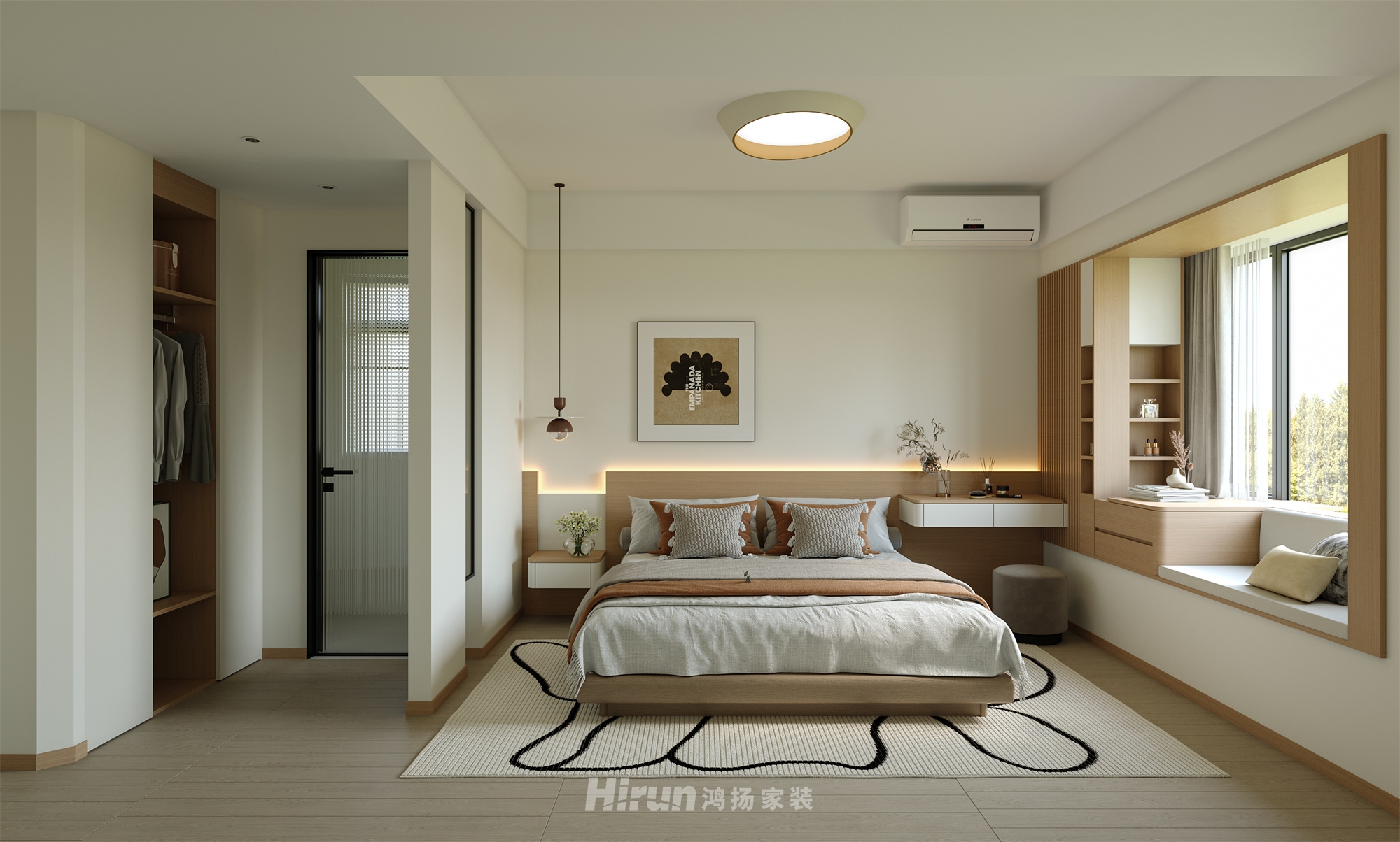 恒大中央廣場123㎡北歐之光四居室 裝修案例效果圖-1