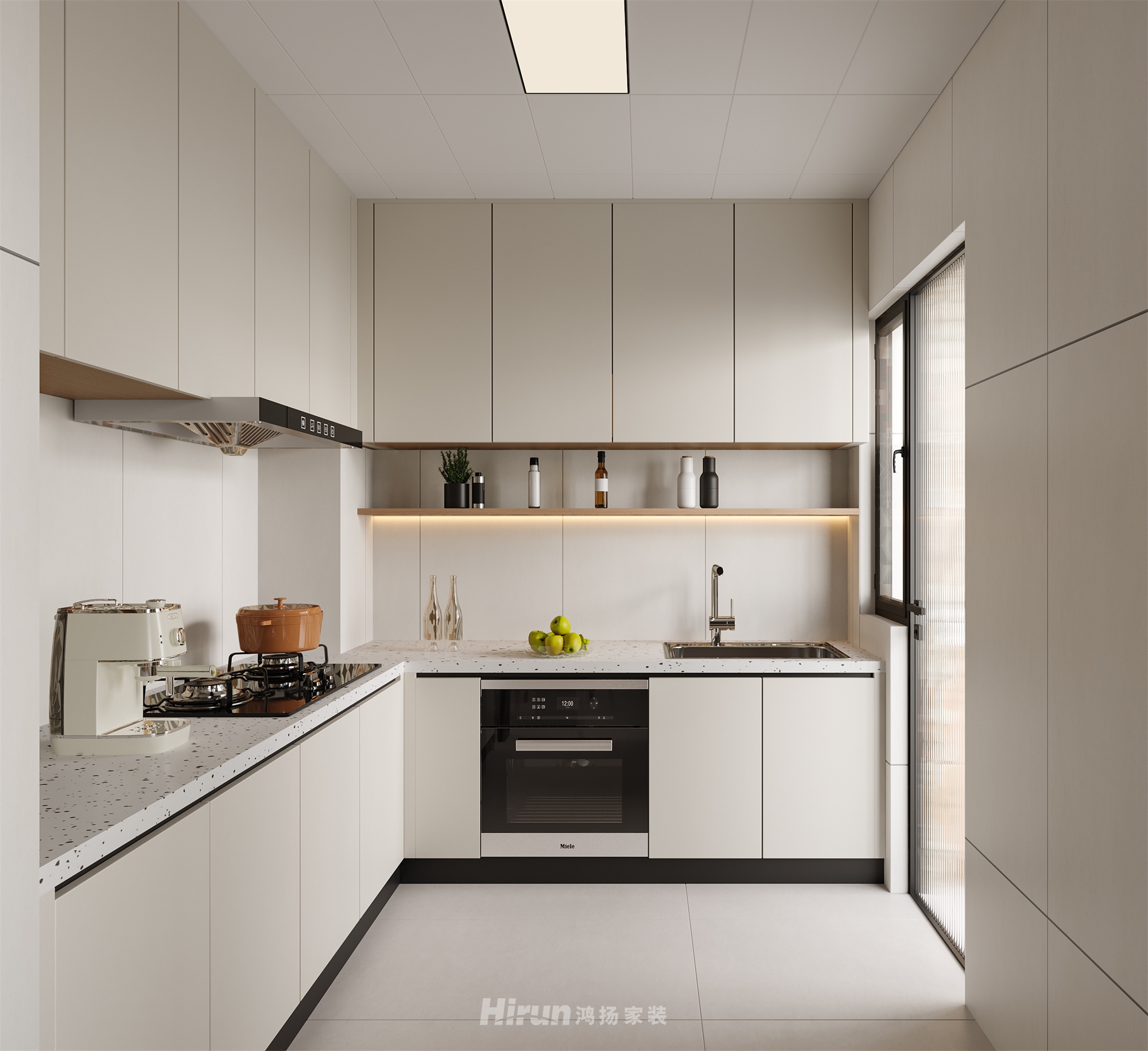 恒大中央廣場123㎡北歐之光四居室 裝修案例效果圖-6