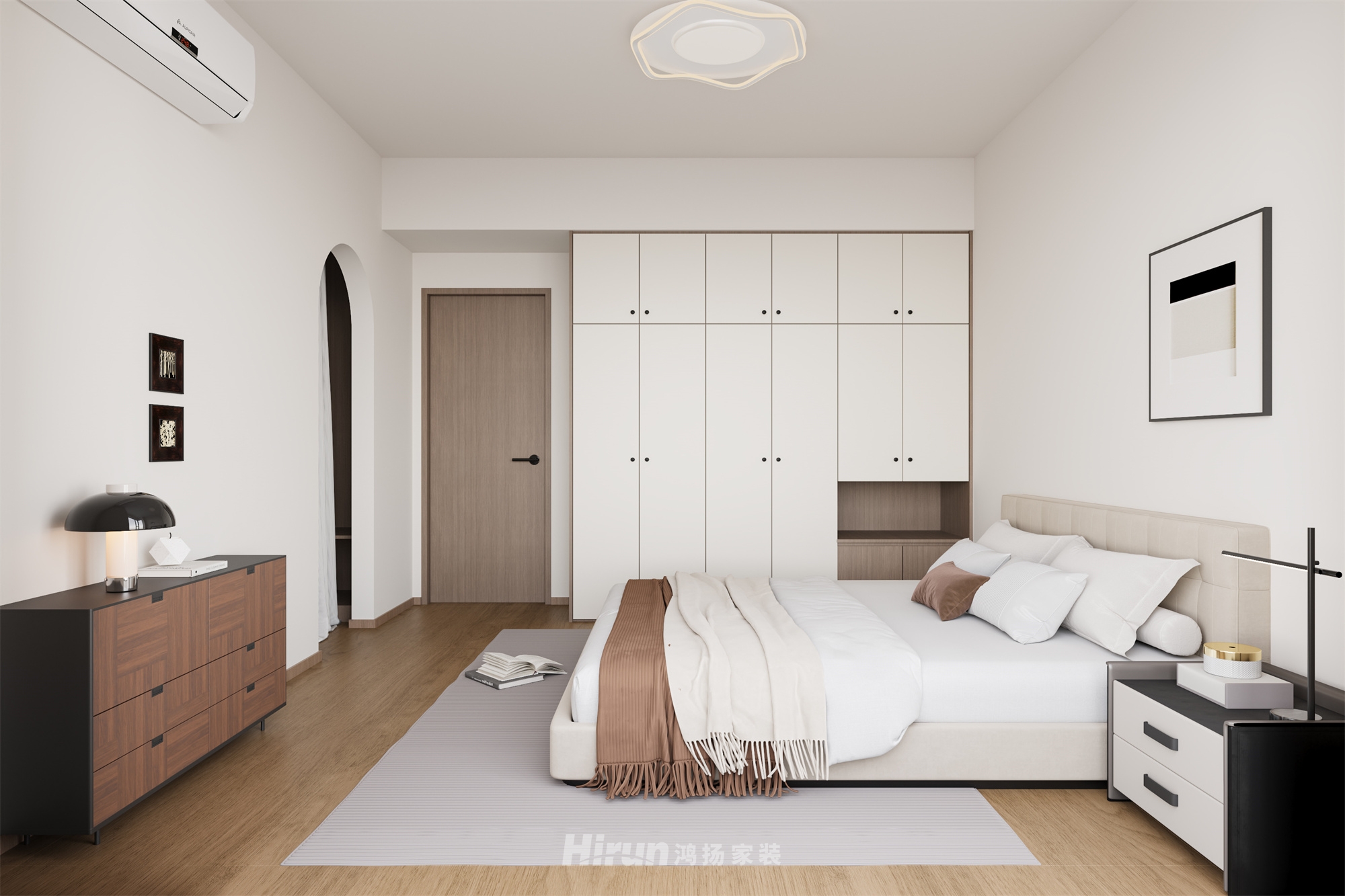 建鴻達鴻都143㎡雅致現代五居室 裝修案例效果圖-4