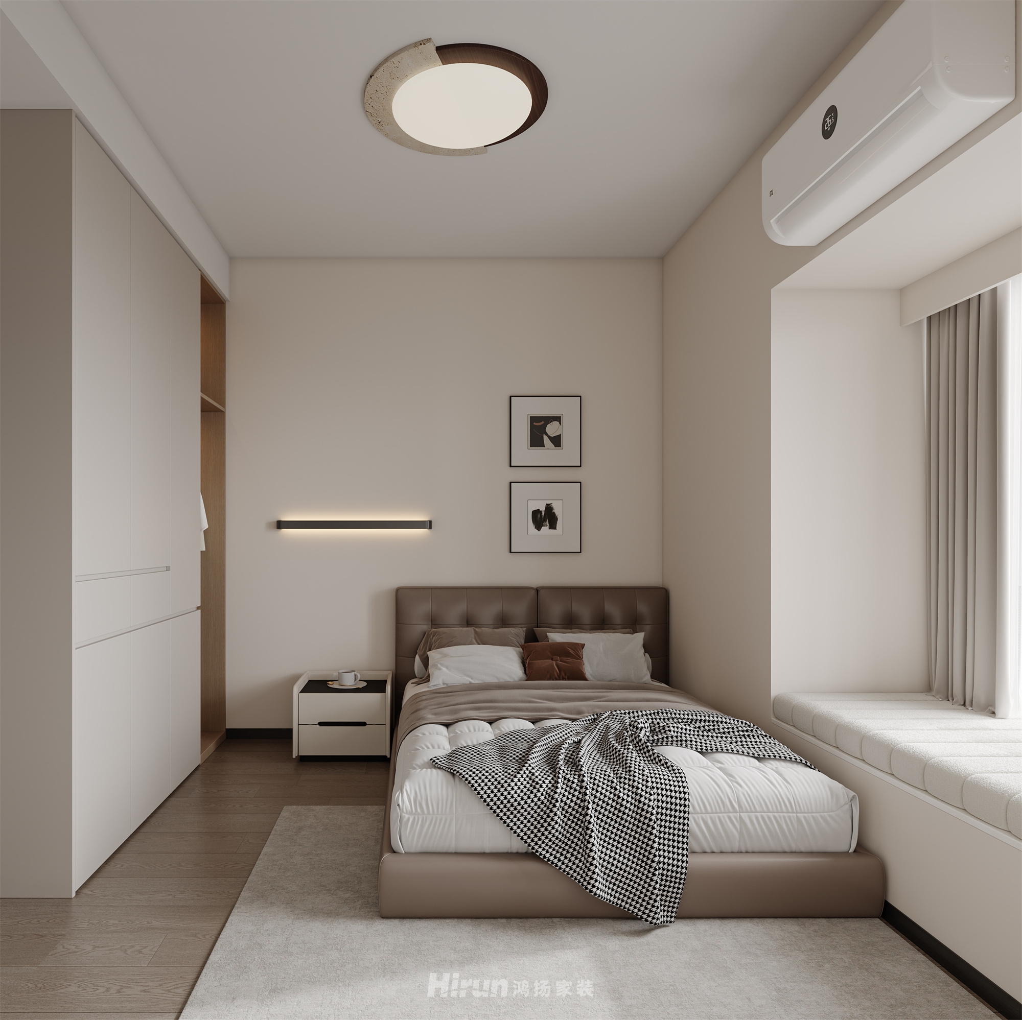 御景灣128㎡雅致現代四居室 裝修案例效果圖-7