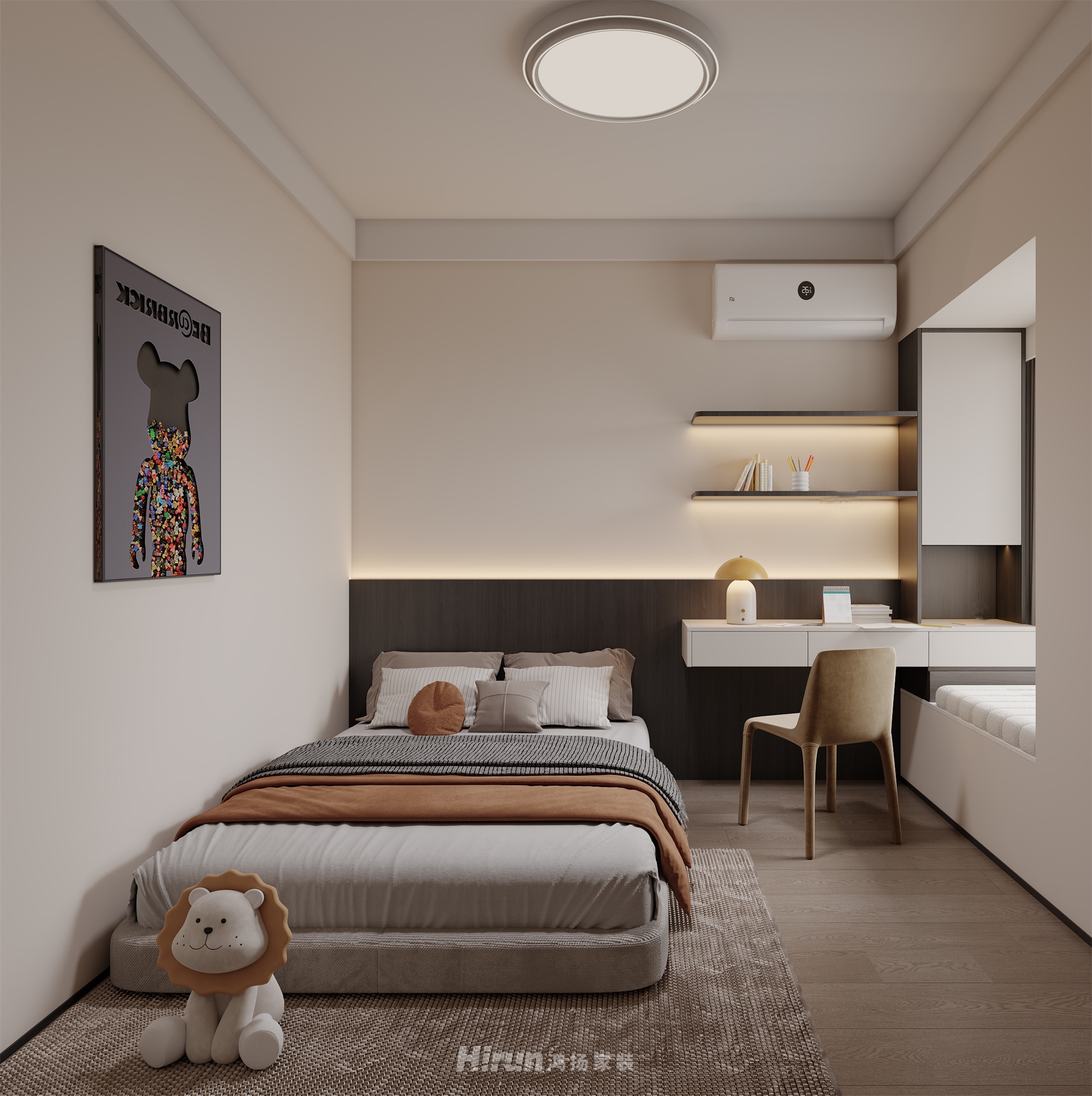 御景灣128㎡雅致現代四居室 裝修案例效果圖-6