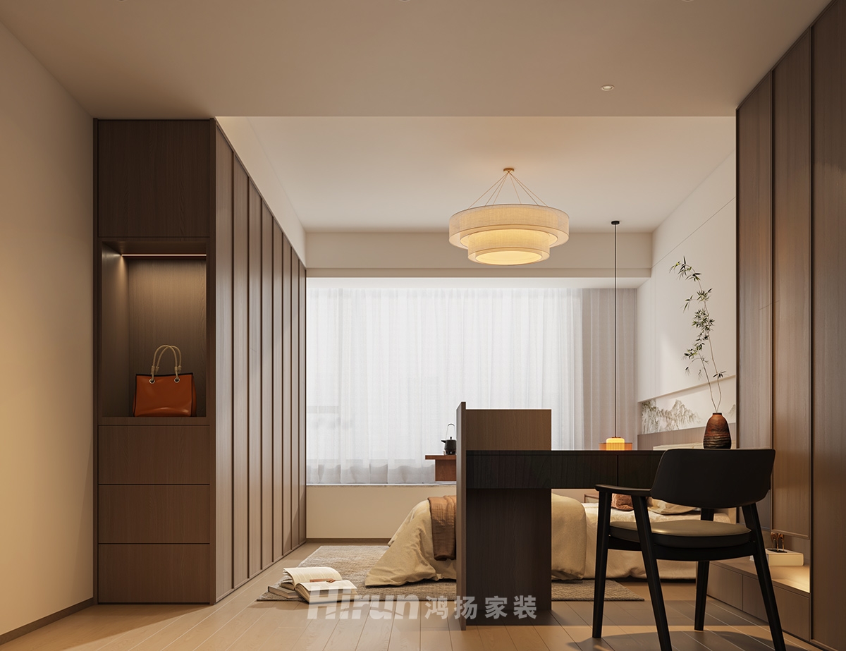 長沙潤府189㎡意境東方四居室 裝修案例效果圖-4