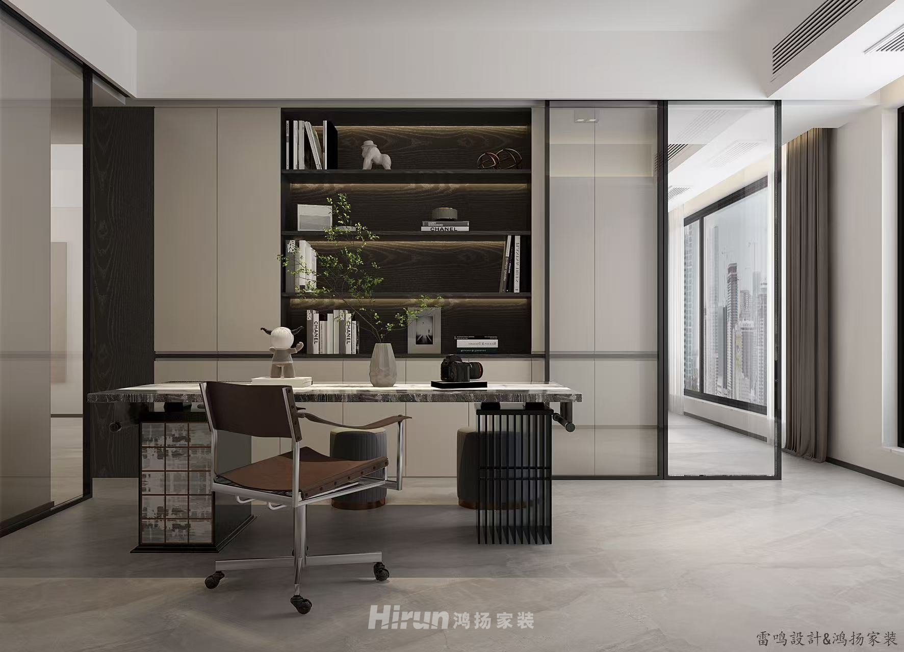 匯景中央廣場140㎡雅致現代四居室 裝修案例效果圖-3