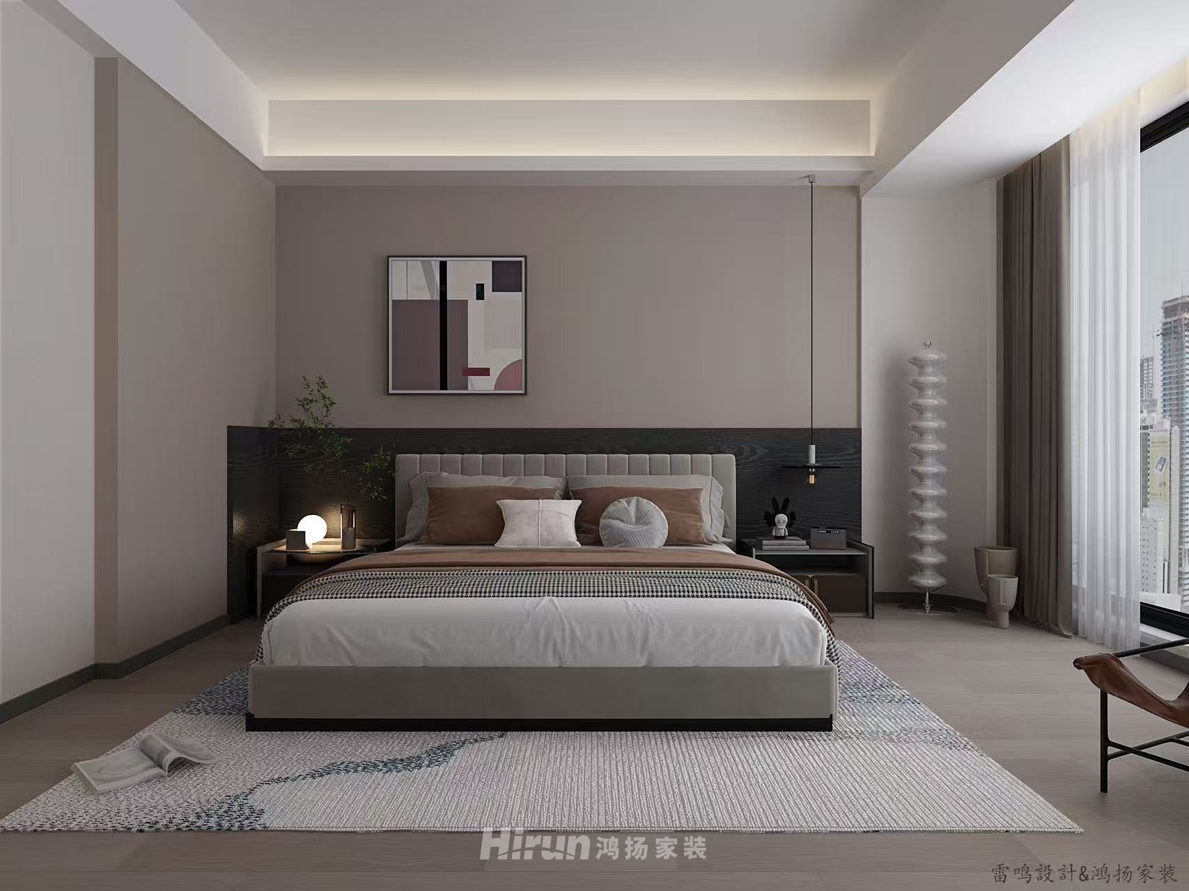 匯景中央廣場140㎡雅致現代四居室 裝修案例效果圖-4