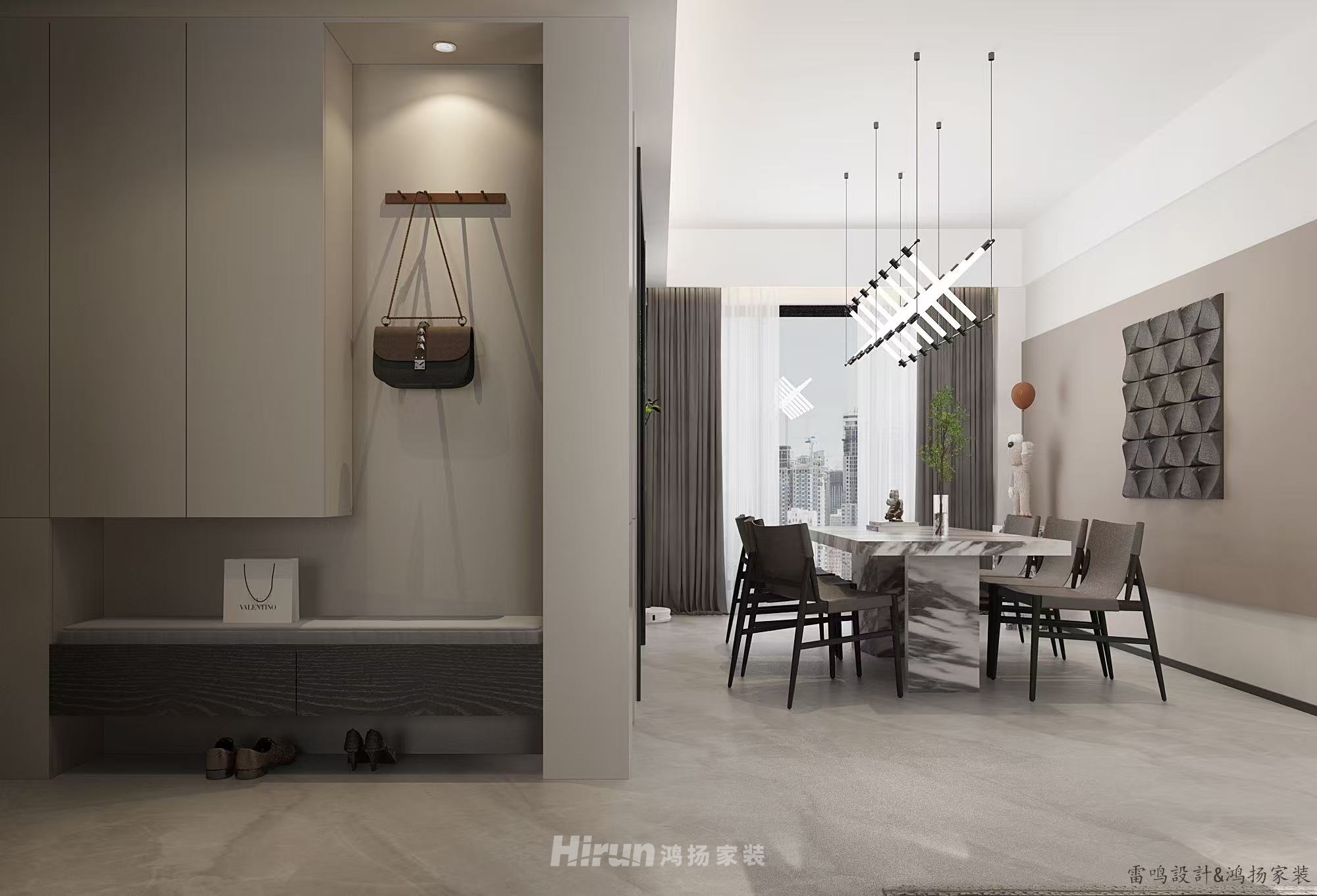 匯景中央廣場140㎡雅致現代四居室 裝修案例效果圖-5