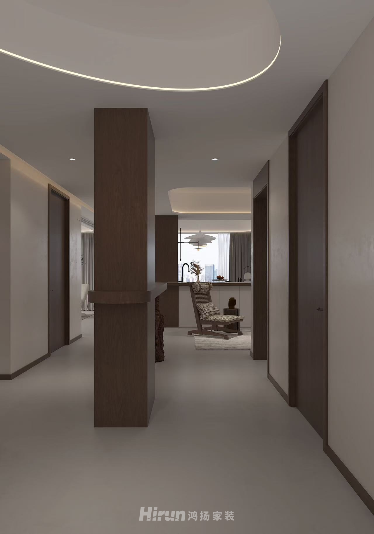 柳湖壹號院167㎡復古風潮四居室 裝修案例效果圖-3