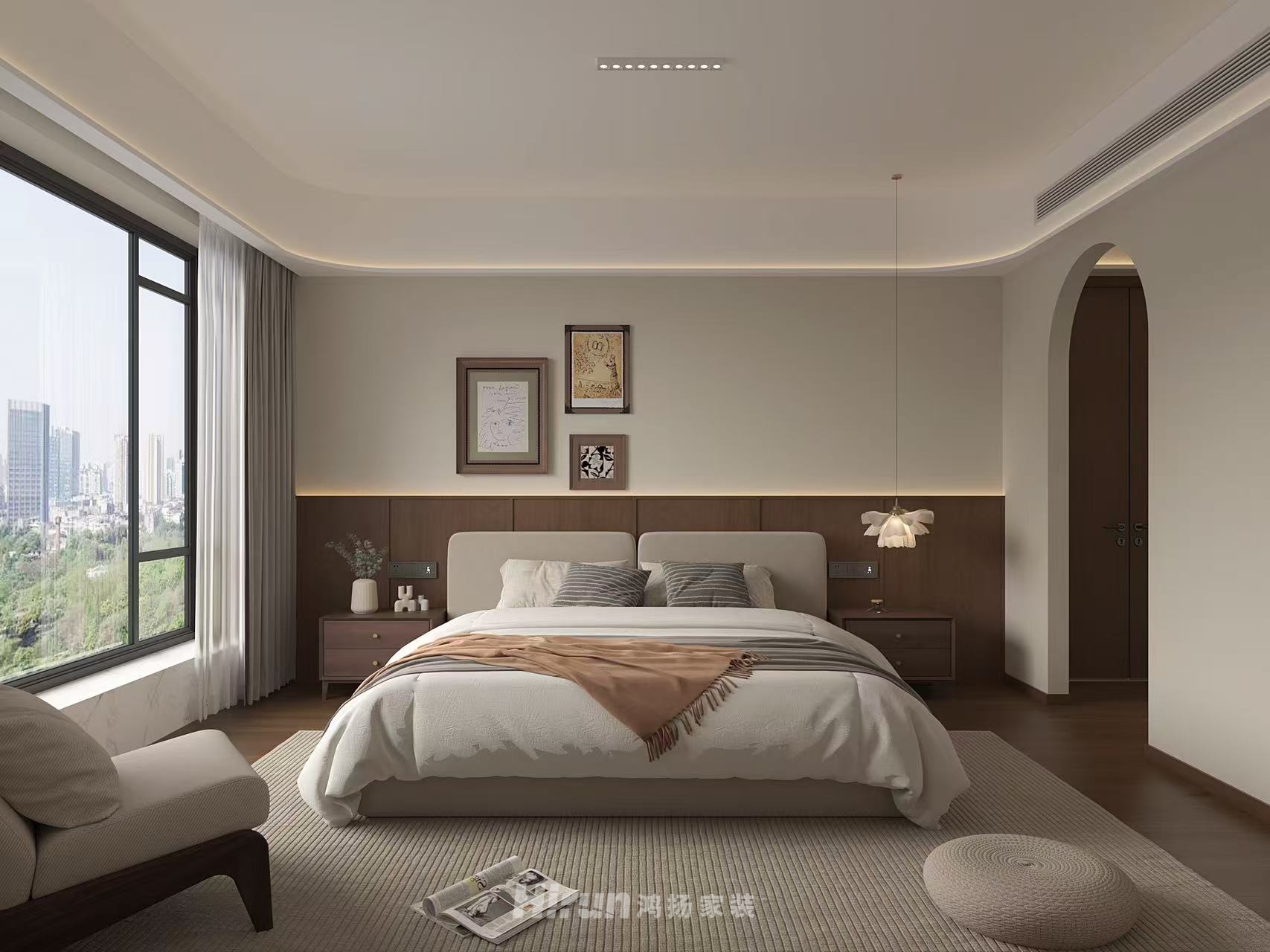 柳湖壹號院167㎡復古風潮四居室 裝修案例效果圖-7