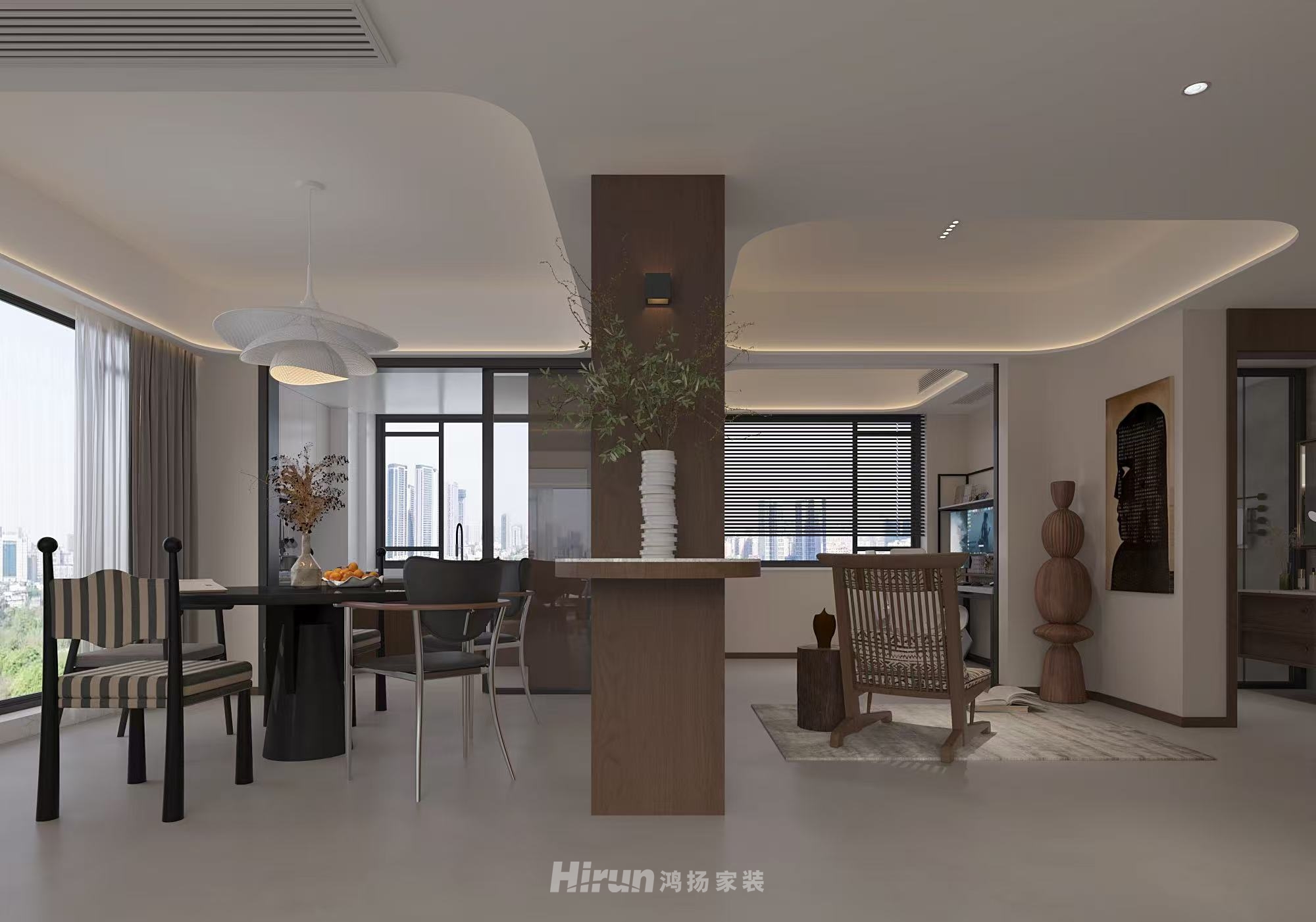 柳湖壹號院167㎡復古風潮四居室 裝修案例效果圖-12