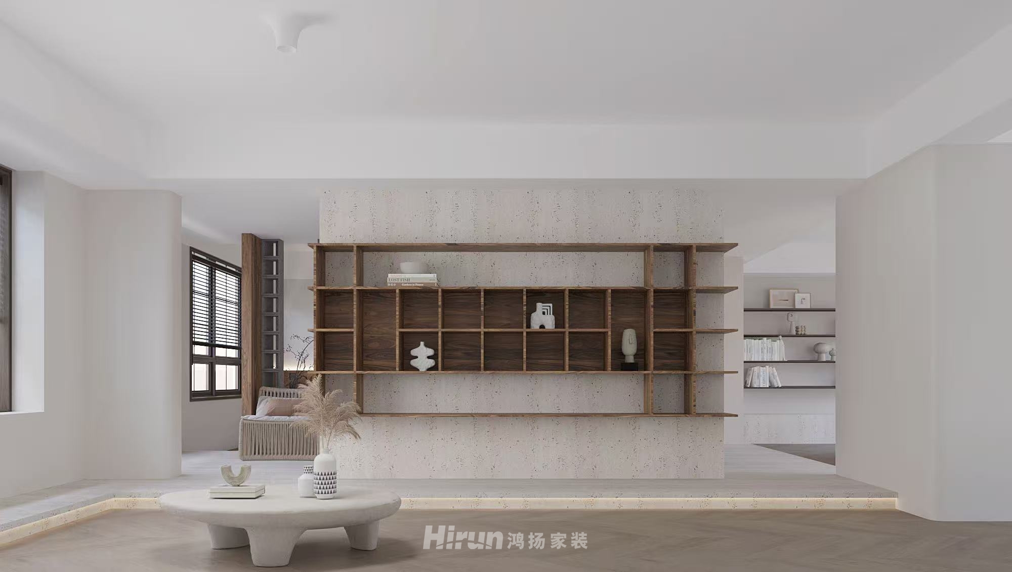 蓉國(guó)新坊120㎡極簡(jiǎn)詫寂三居室 裝修案例效果圖-3